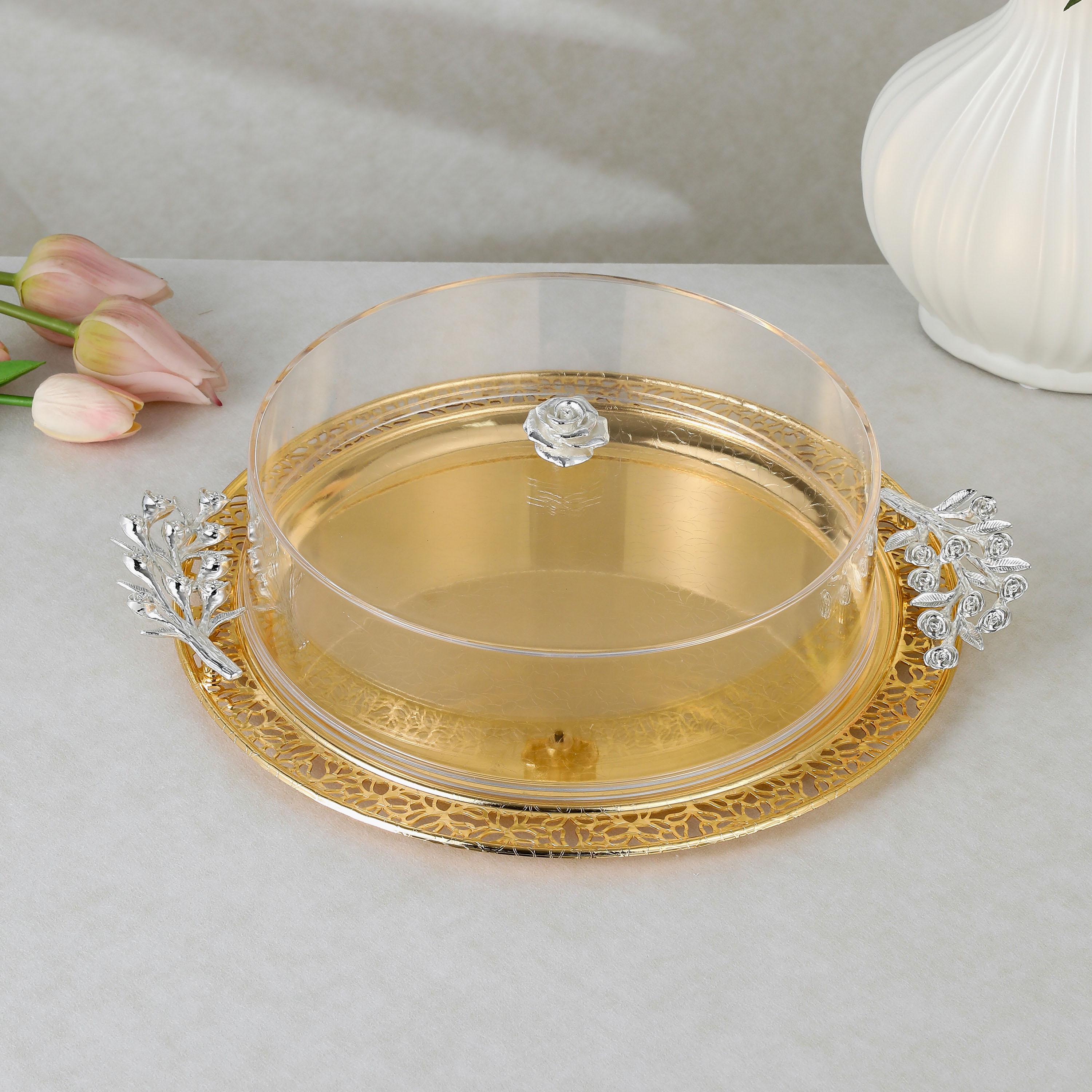 Stainless Steel Serving Tray with Lid-household-dining-serveware-servingtrays-image-1