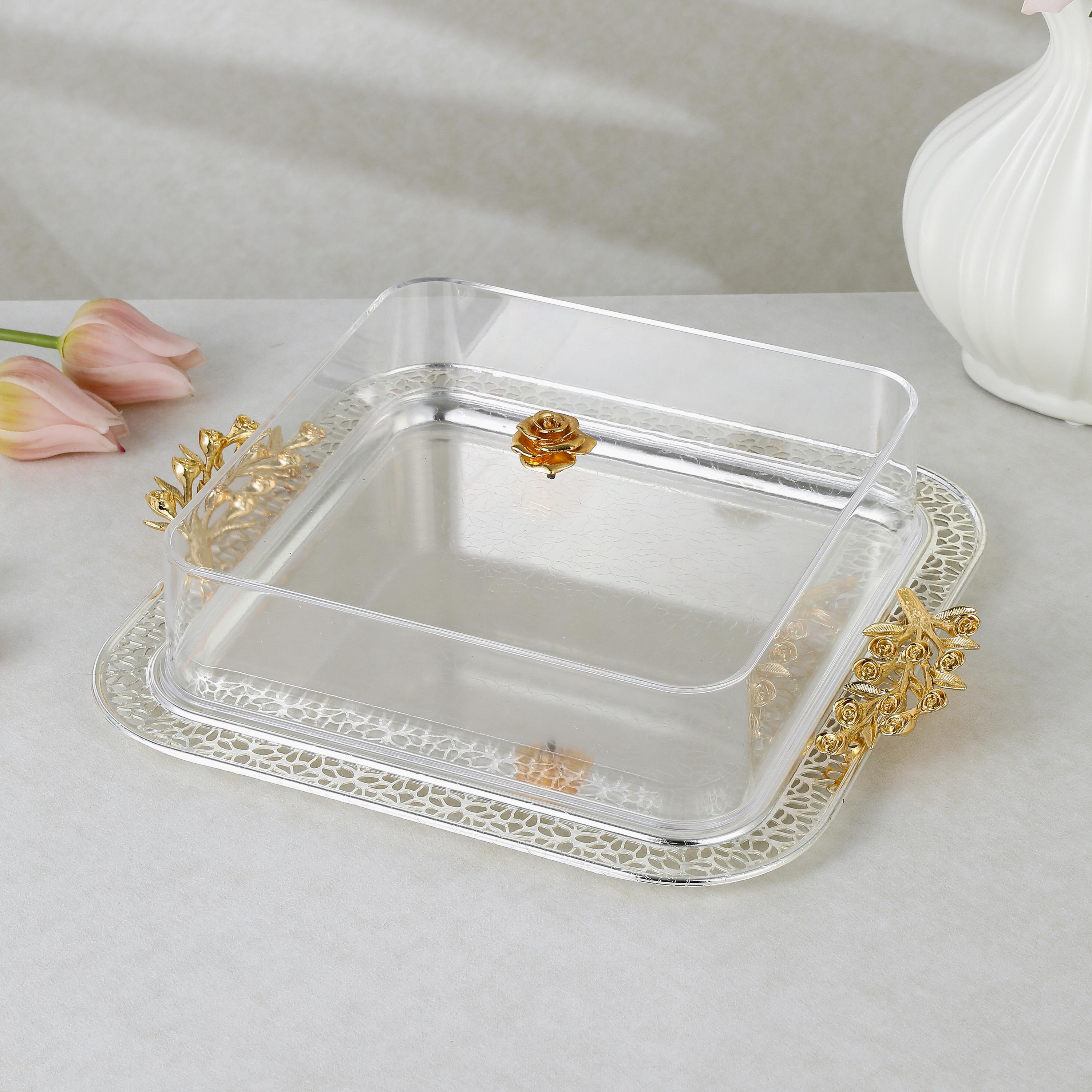 Stainless Steel Serving Tray with Lid-household-dining-serveware-servingtrays-image-1