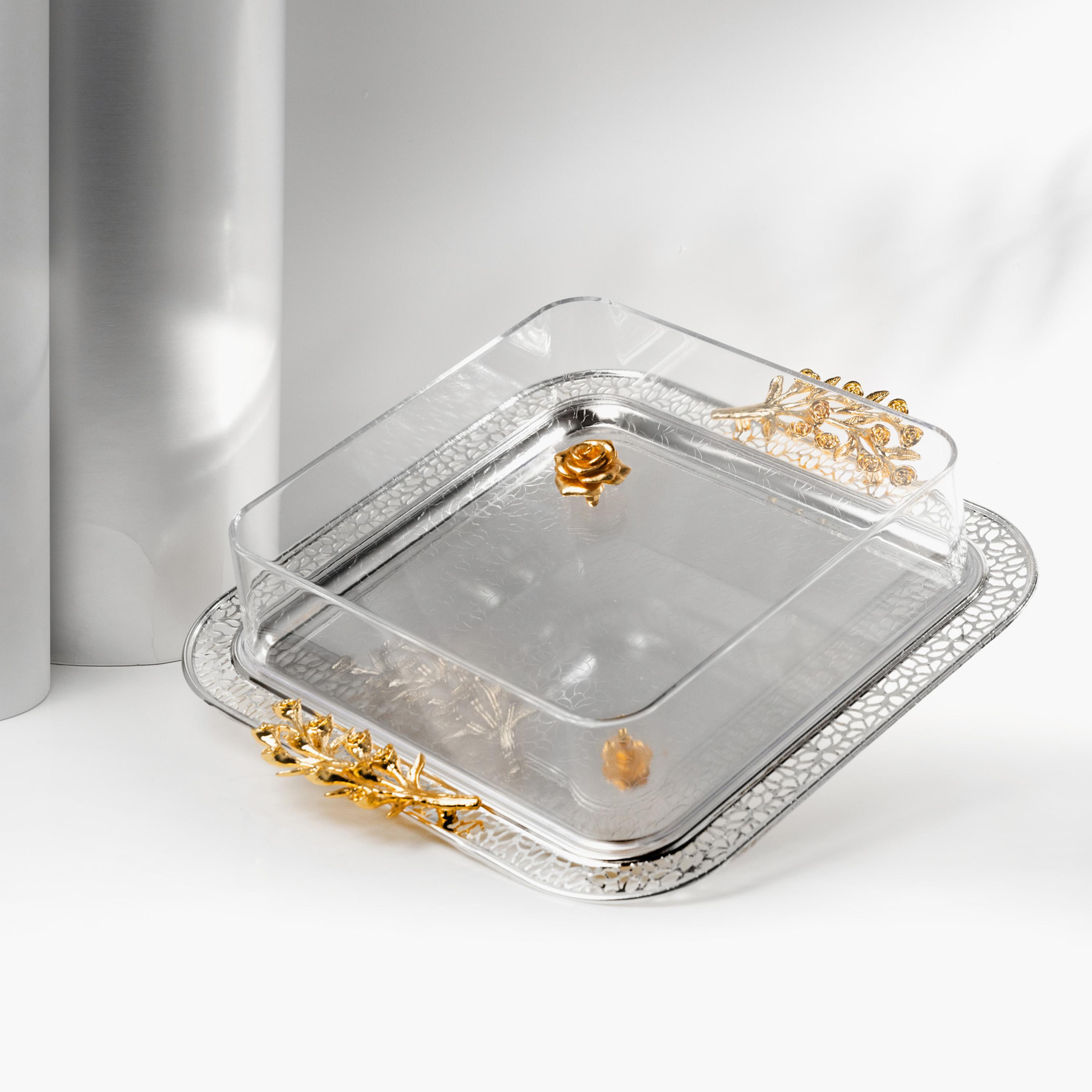 صينية تقديم ستانلس ستيل مع غطاء من أوتانتيك-household-dining-serveware-servingtrays-image-2