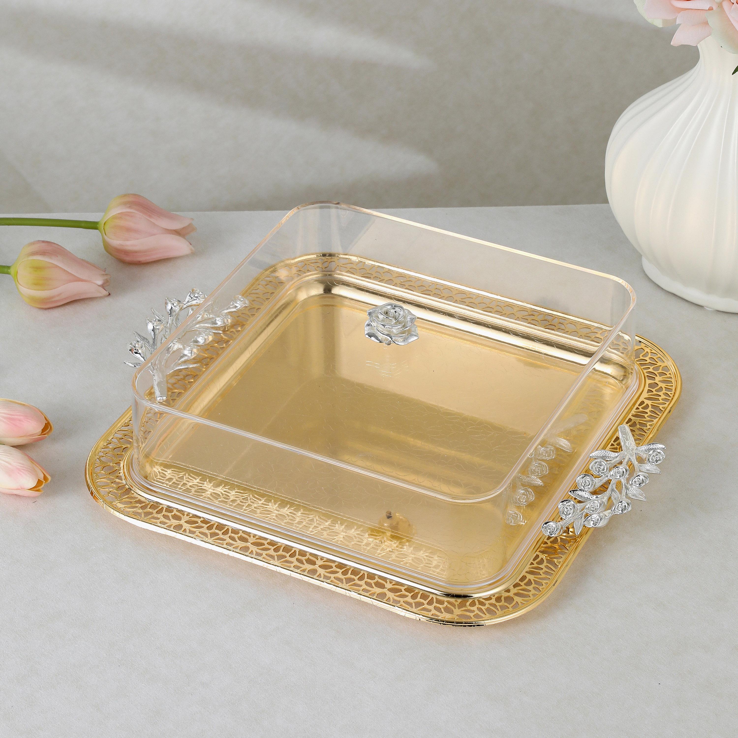 Stainless Steel Serving Tray with Lid-household-dining-serveware-servingtrays-image-1
