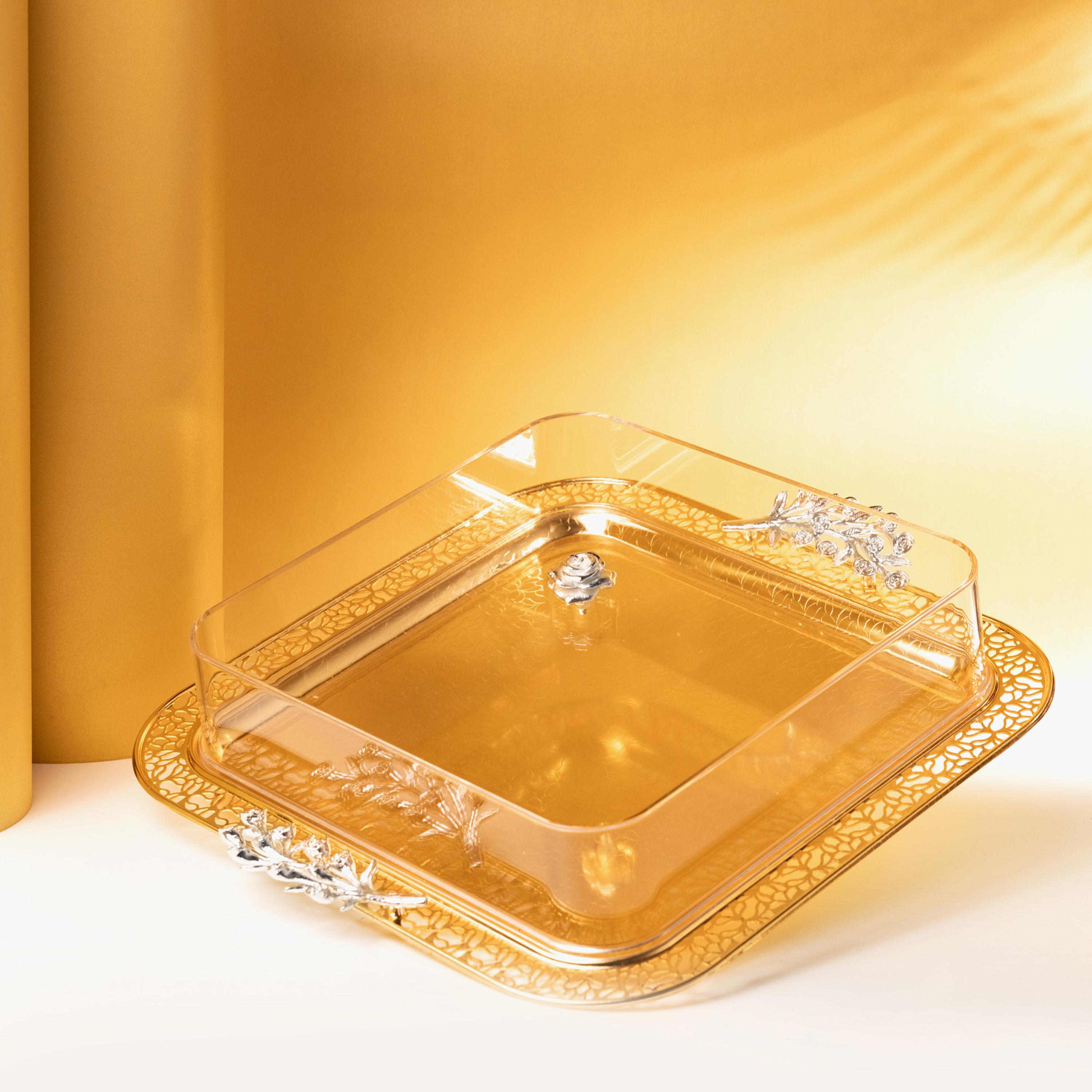 صينية تقديم ستانلس ستيل مع غطاء من أوتانتيك-household-dining-serveware-servingtrays-image-2