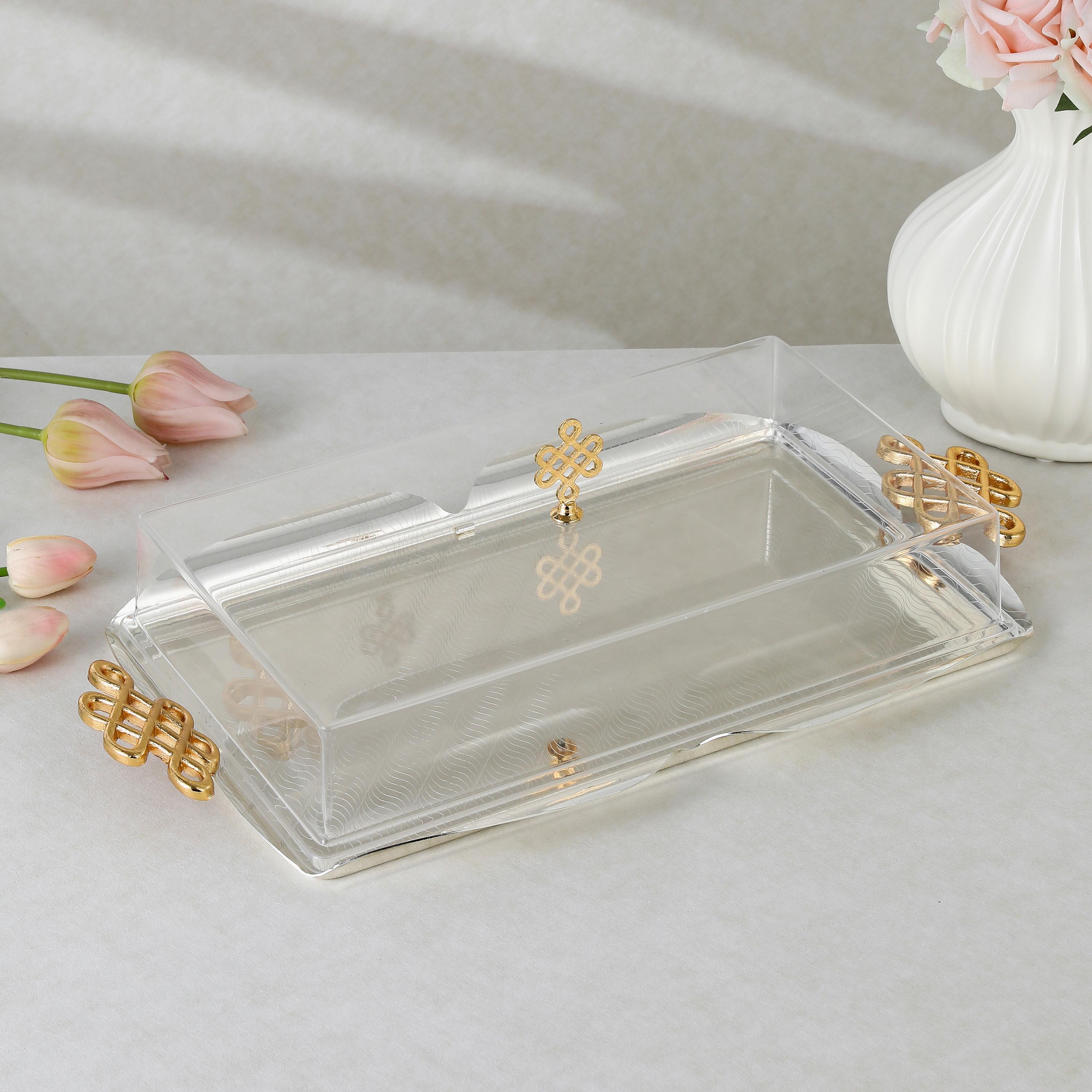 صينية تقديم ستانلس ستيل مع غطاء من أوتانتيك-household-dining-serveware-servingtrays-image-1