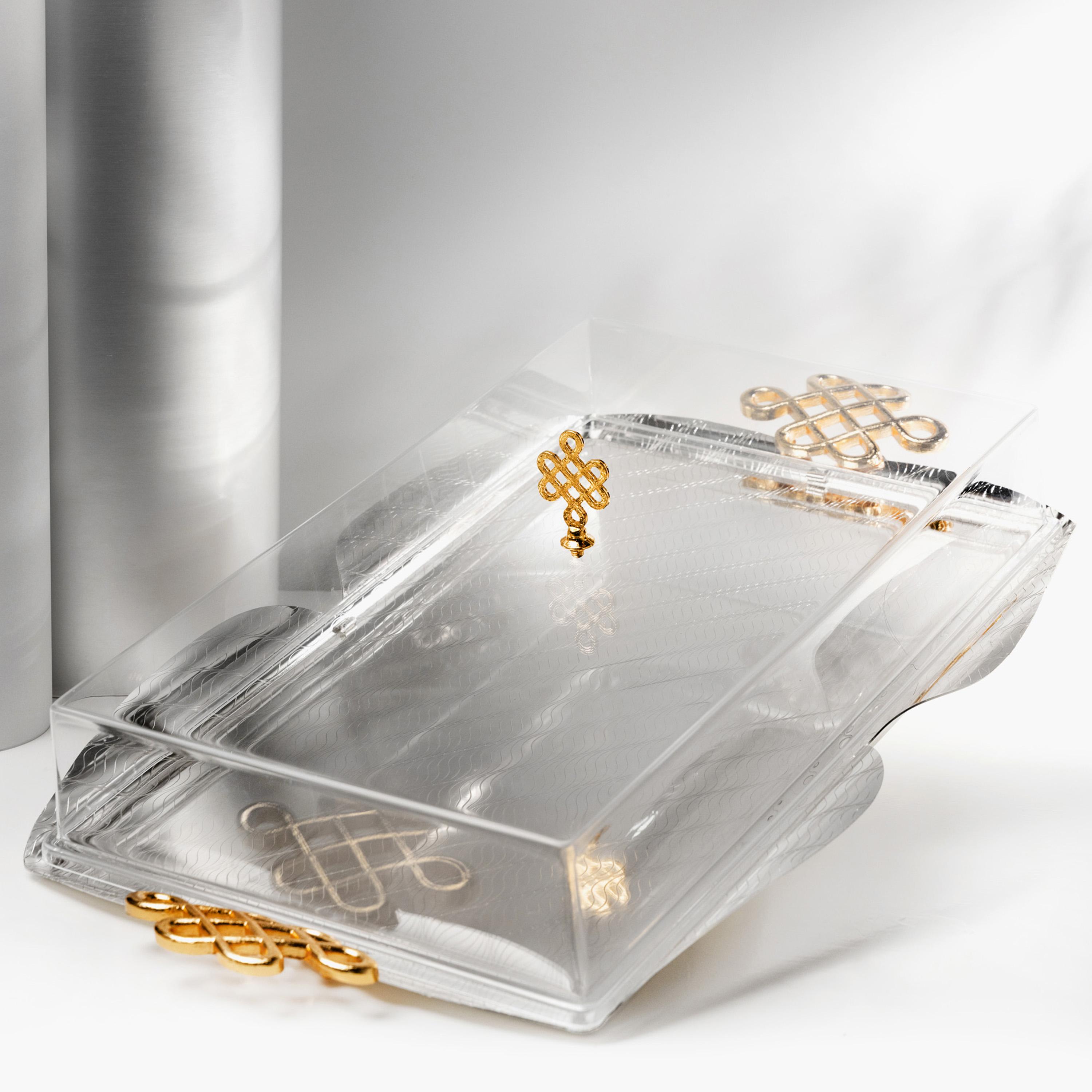 صينية تقديم ستانلس ستيل مع غطاء من أوتانتيك-household-dining-serveware-servingtrays-image-1
