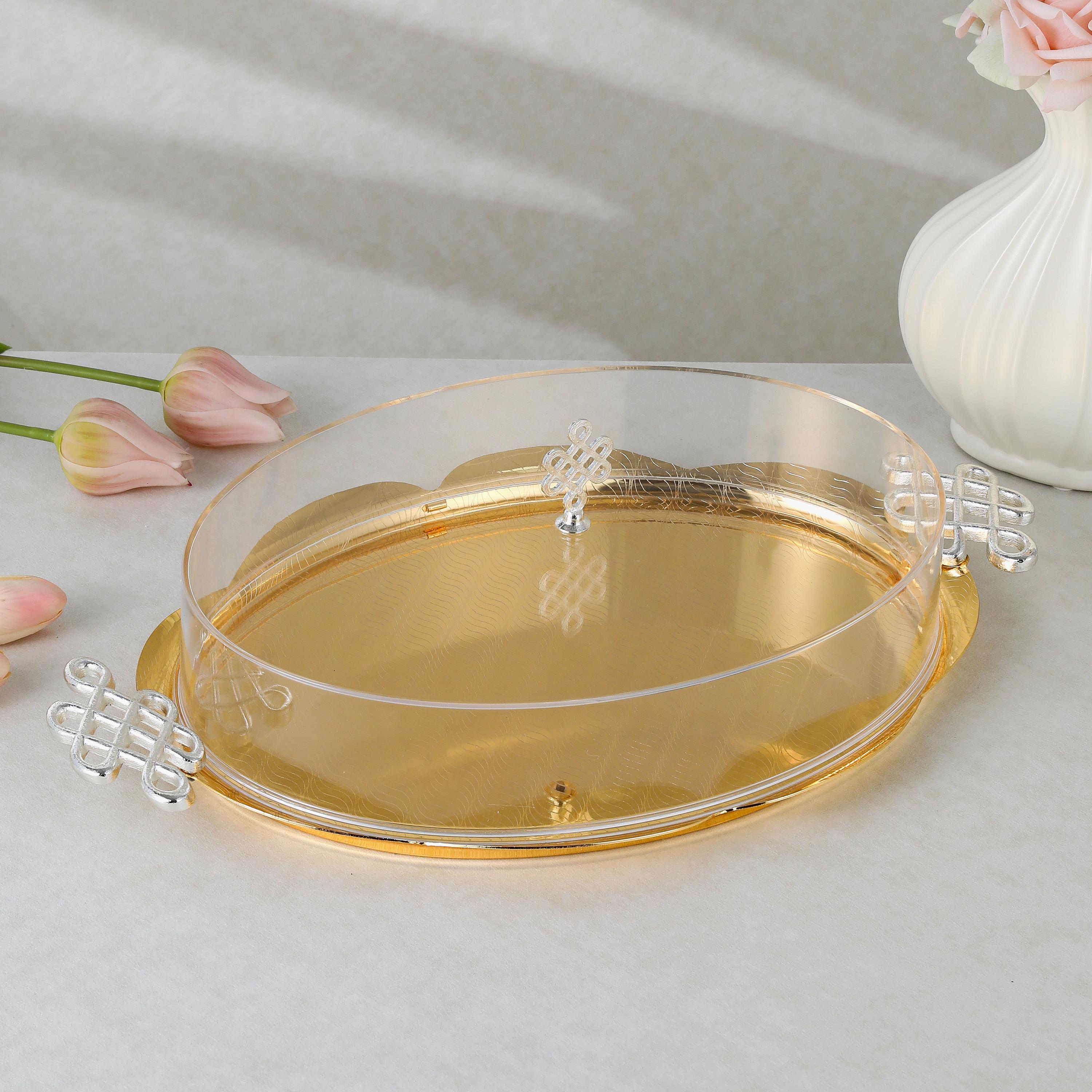 Stainless Steel Serving Tray with Lid-household-dining-serveware-servingtrays-image-1