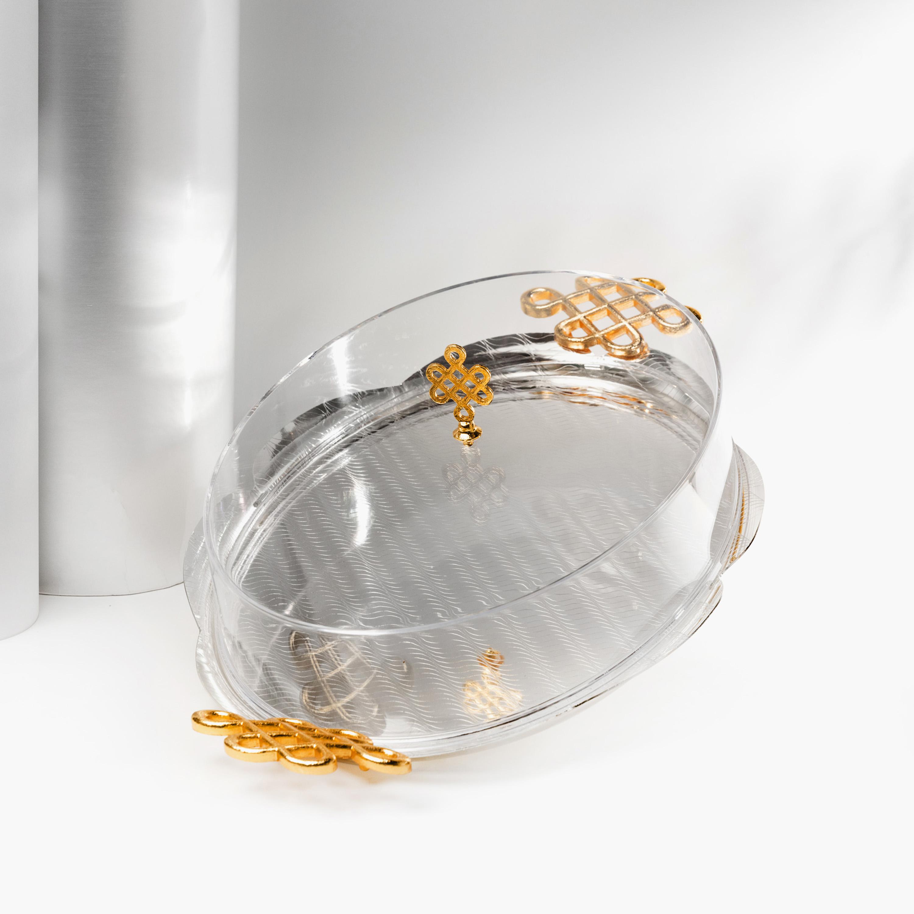 صينية تقديم ستانلس ستيل مع غطاء من أوتانتيك-household-dining-serveware-servingtrays-image-2
