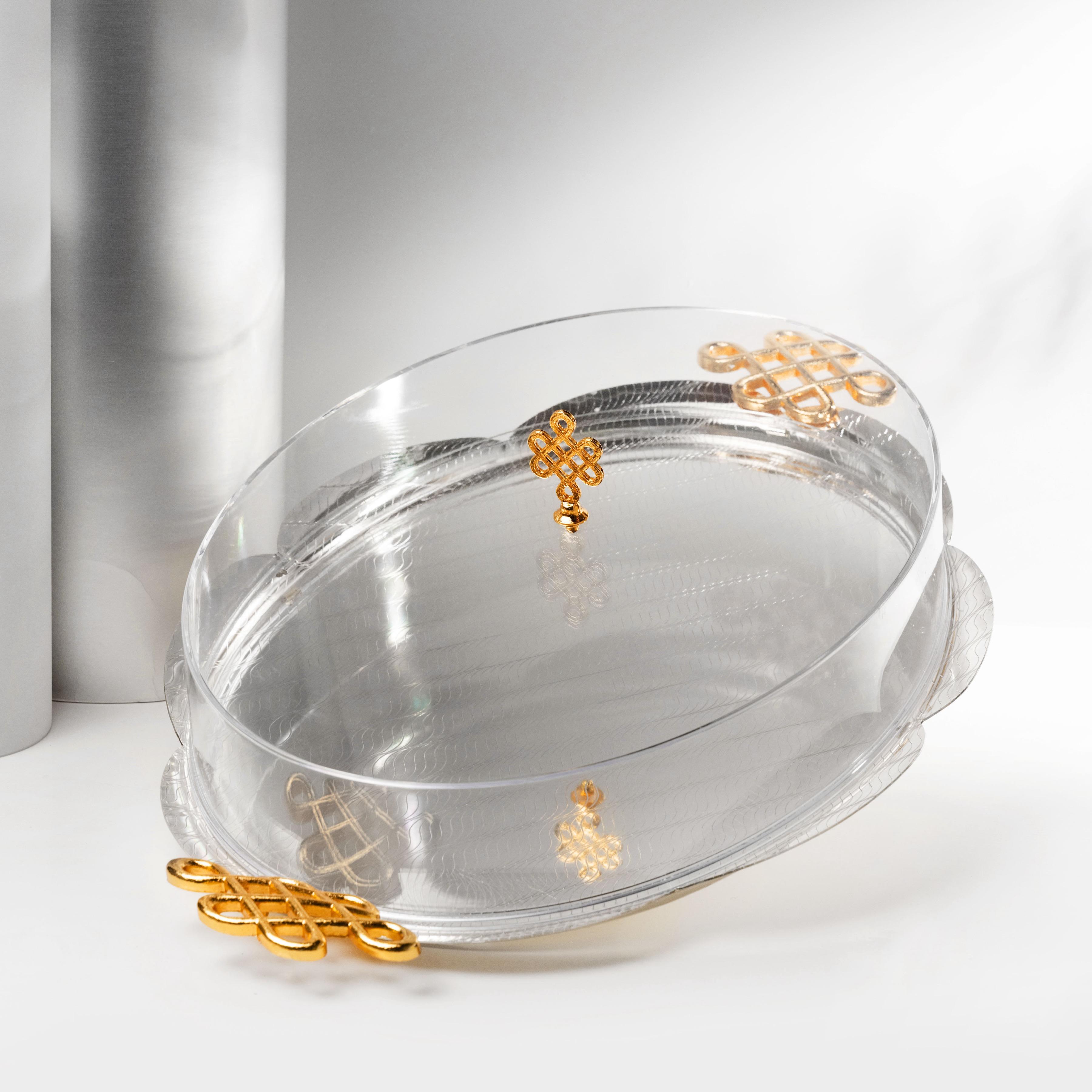 صينية تقديم ستانلس ستيل بمقبض وغطاء قطعتين من أوتانتيك-household-dining-serveware-servingtrays-image-1
