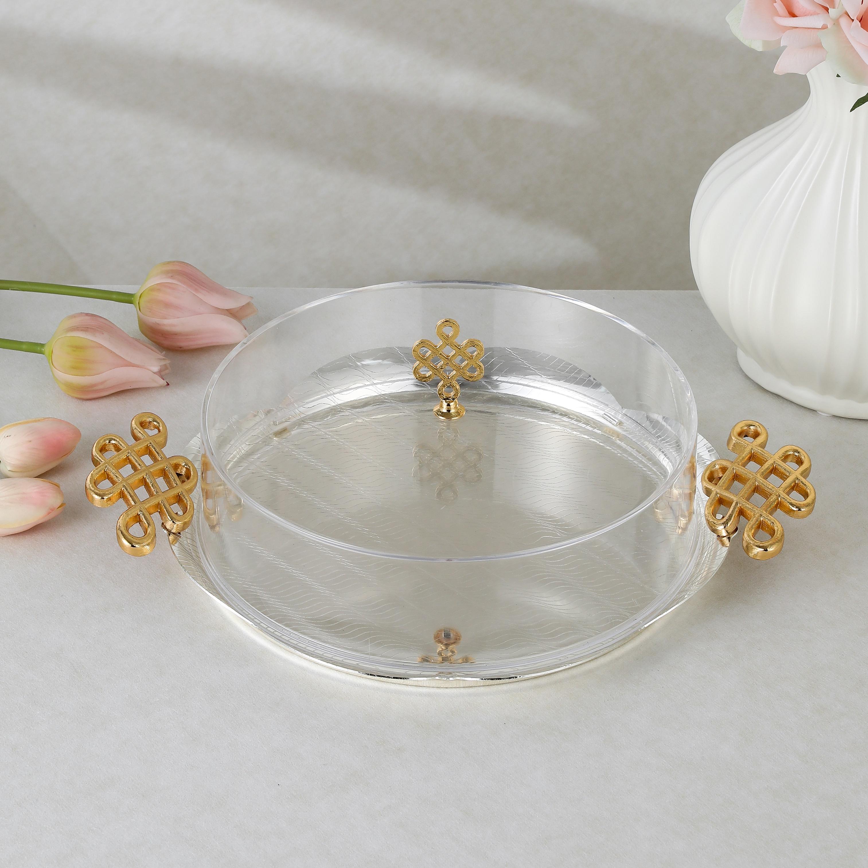 صينية تقديم ستانلس ستيل من قطعتين مع مقبض وغطاء من أوتانتيك-household-dining-serveware-servingtrays-image-2