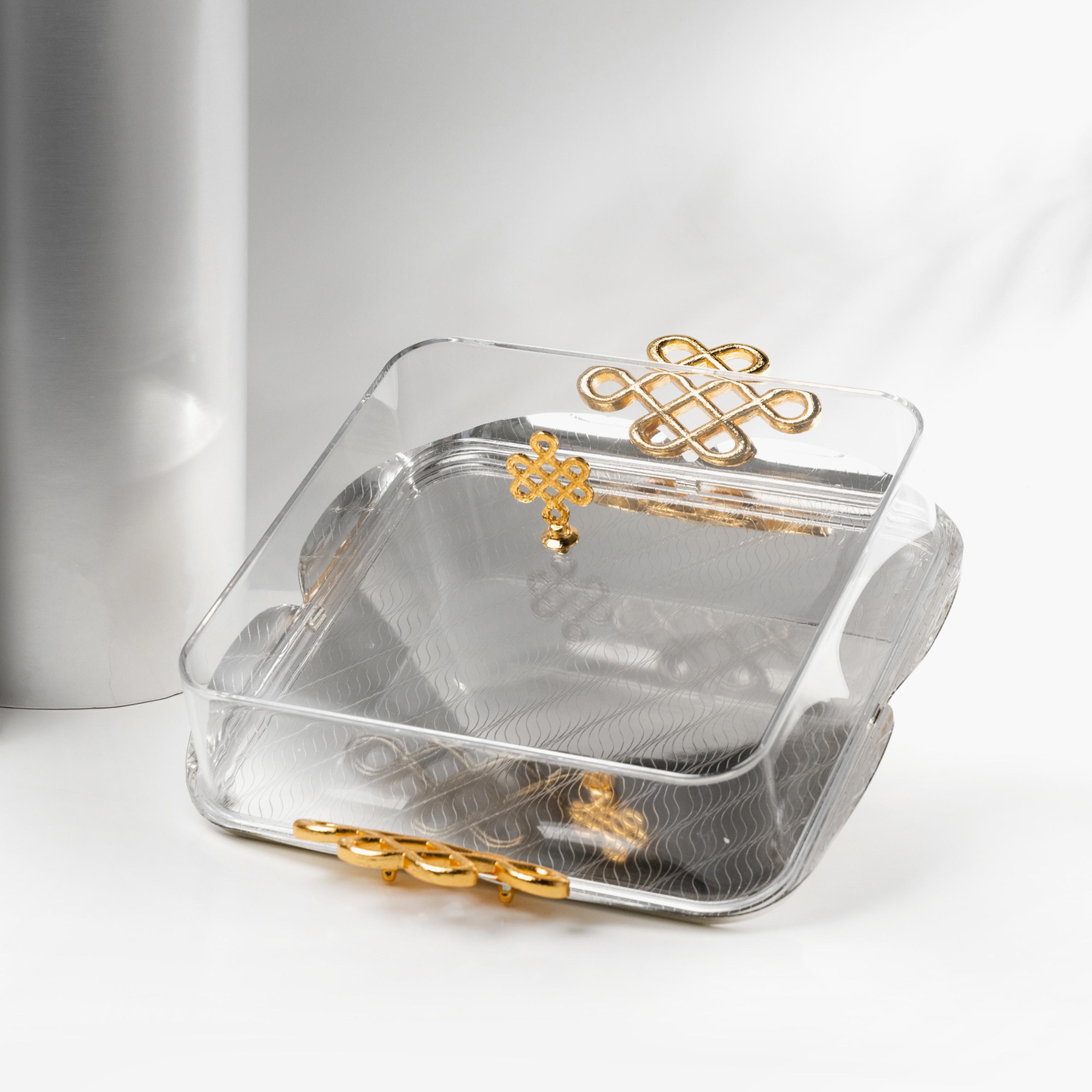 Embossed Decorative Serving Tray with Lid-household-dining-serveware-servingtrays-image-2