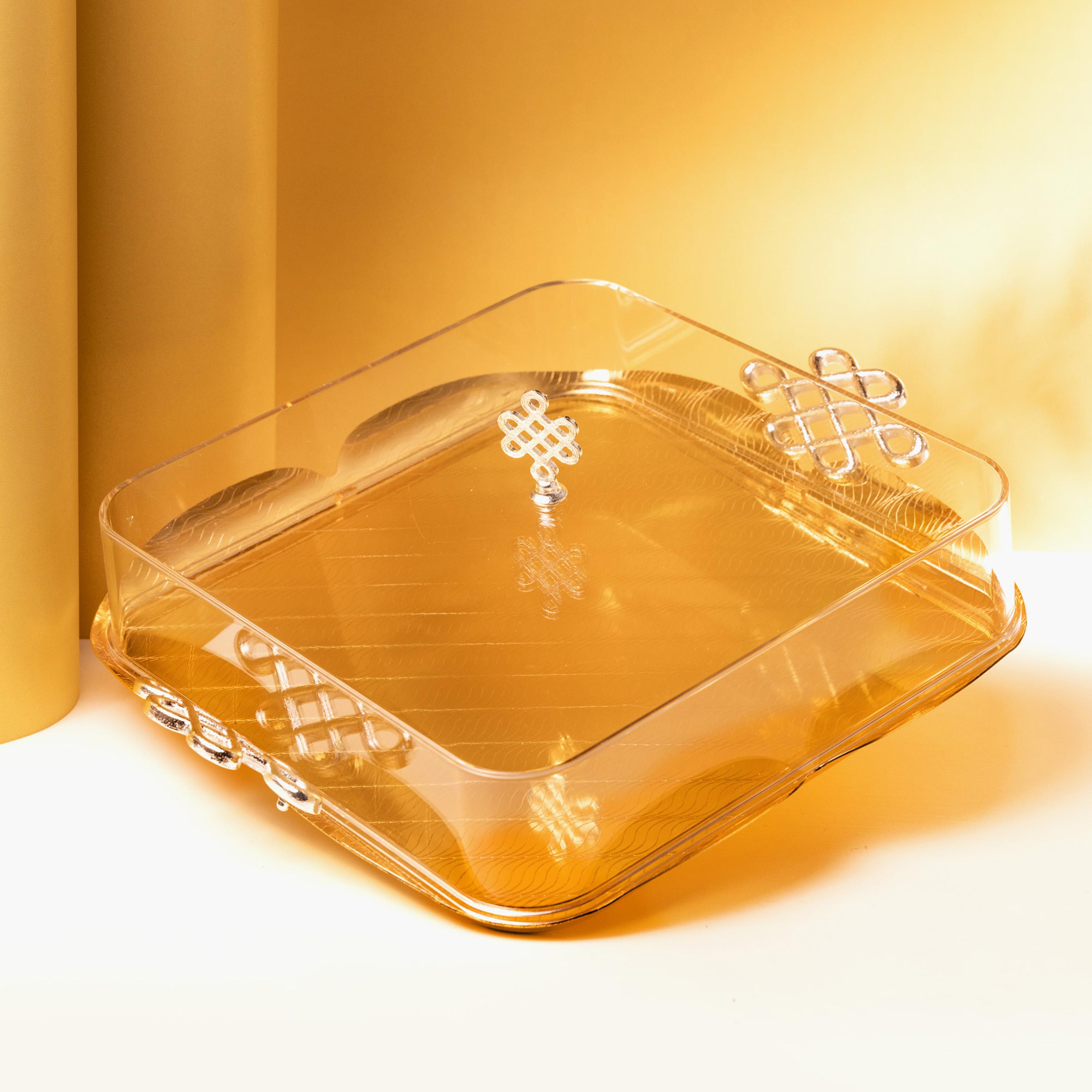 صينية تقديم ديكور منقوشة مع غطاء من أوتانتيك-household-dining-serveware-servingtrays-image-2