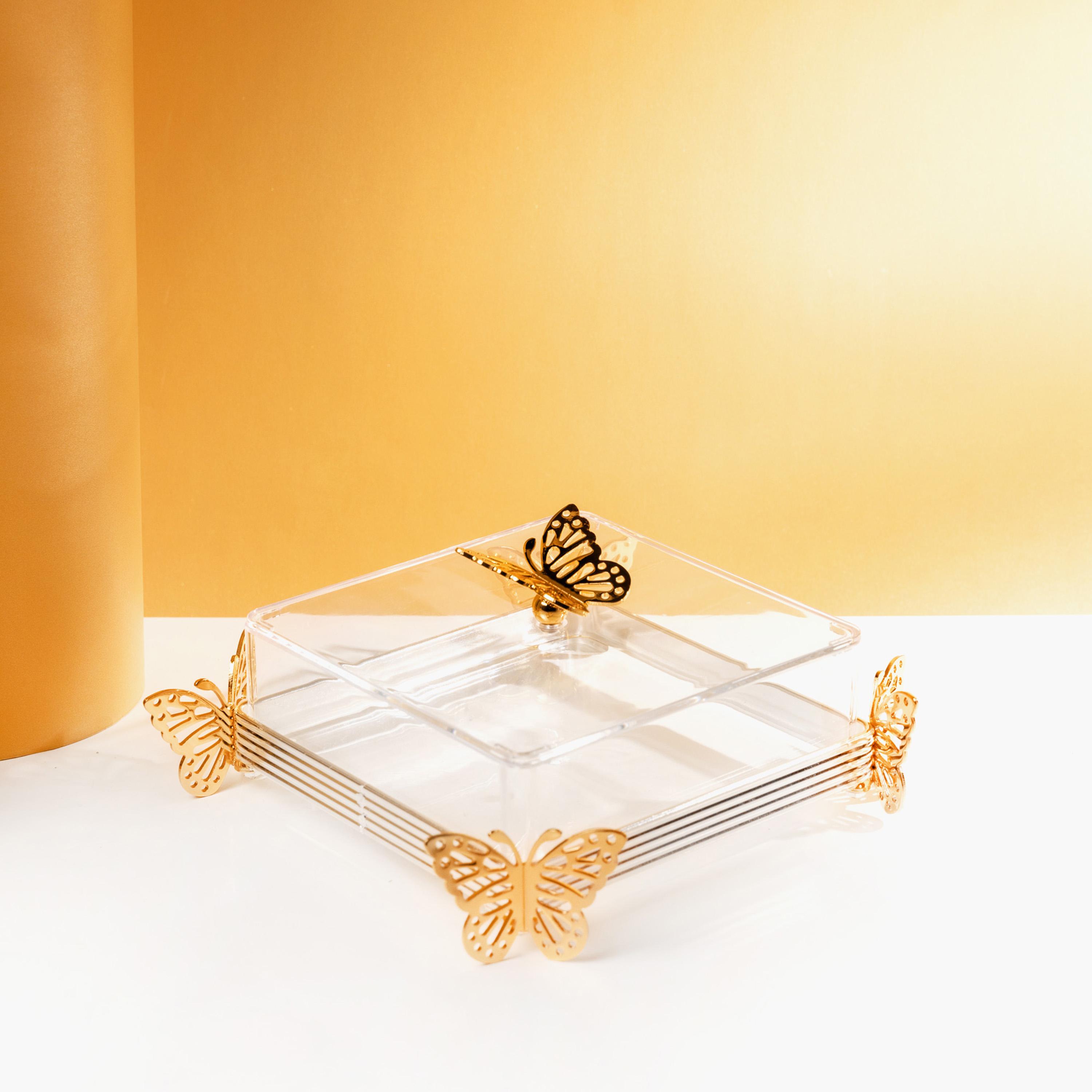 صينية تقديم مزينة بفراشات مع غطاء من أوتانتيك-household-dining-serveware-servingtrays-image-2