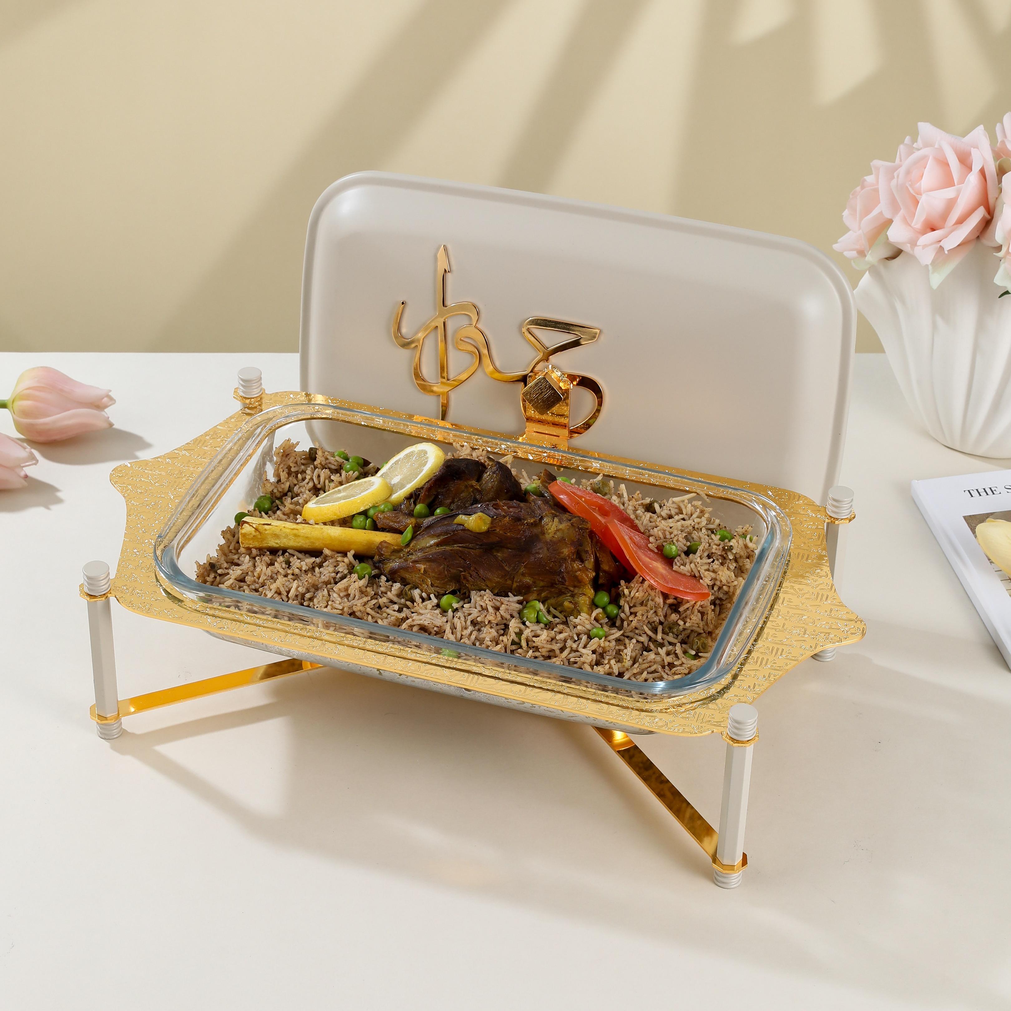 Arabic Calligraphy 3-Piece Food Warmer Set-household-dining-serveware-foodwarmersandcasseroles-image-1