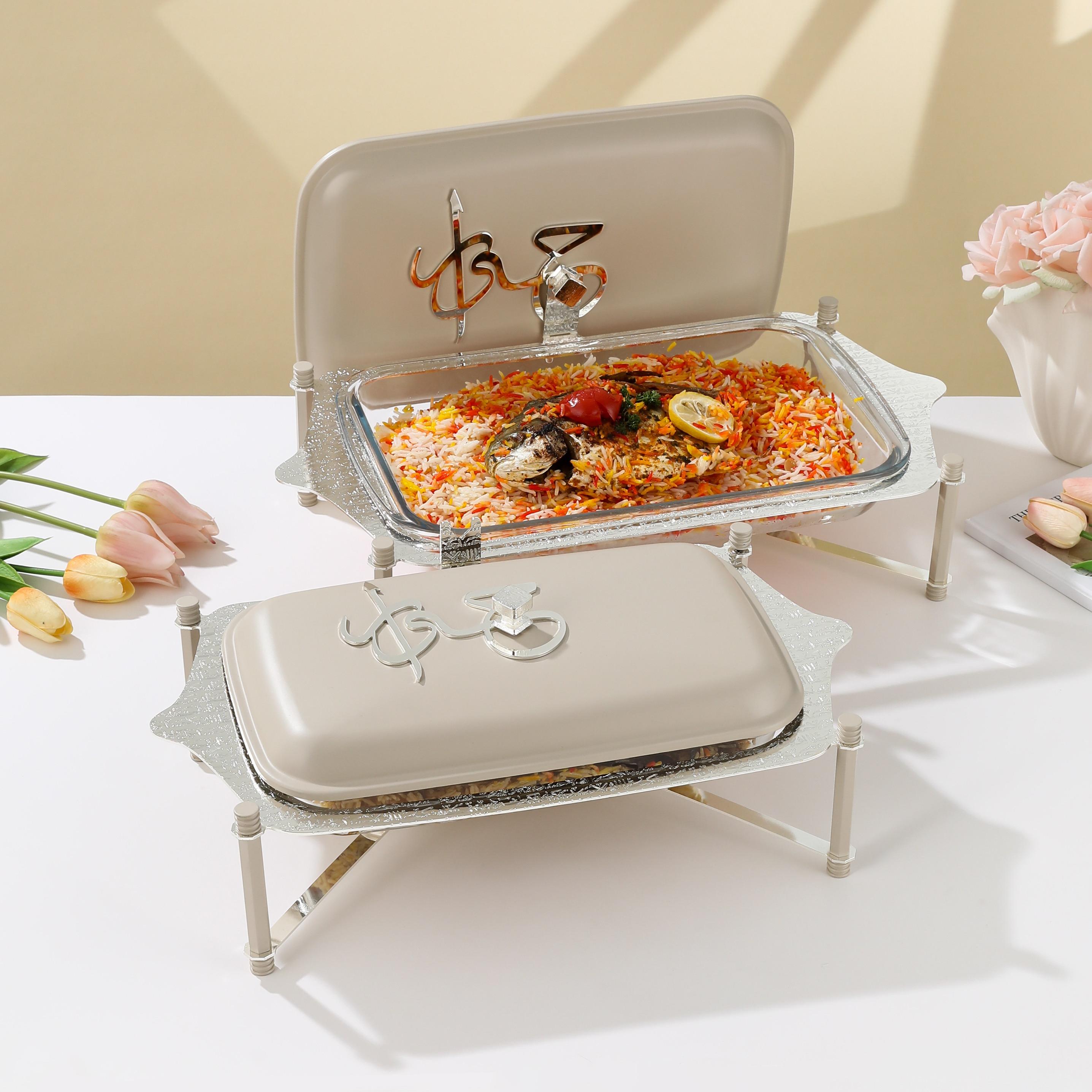 Arabic Calligraphy 3-Piece Food Warmer Set-household-dining-serveware-foodwarmersandcasseroles-image-1