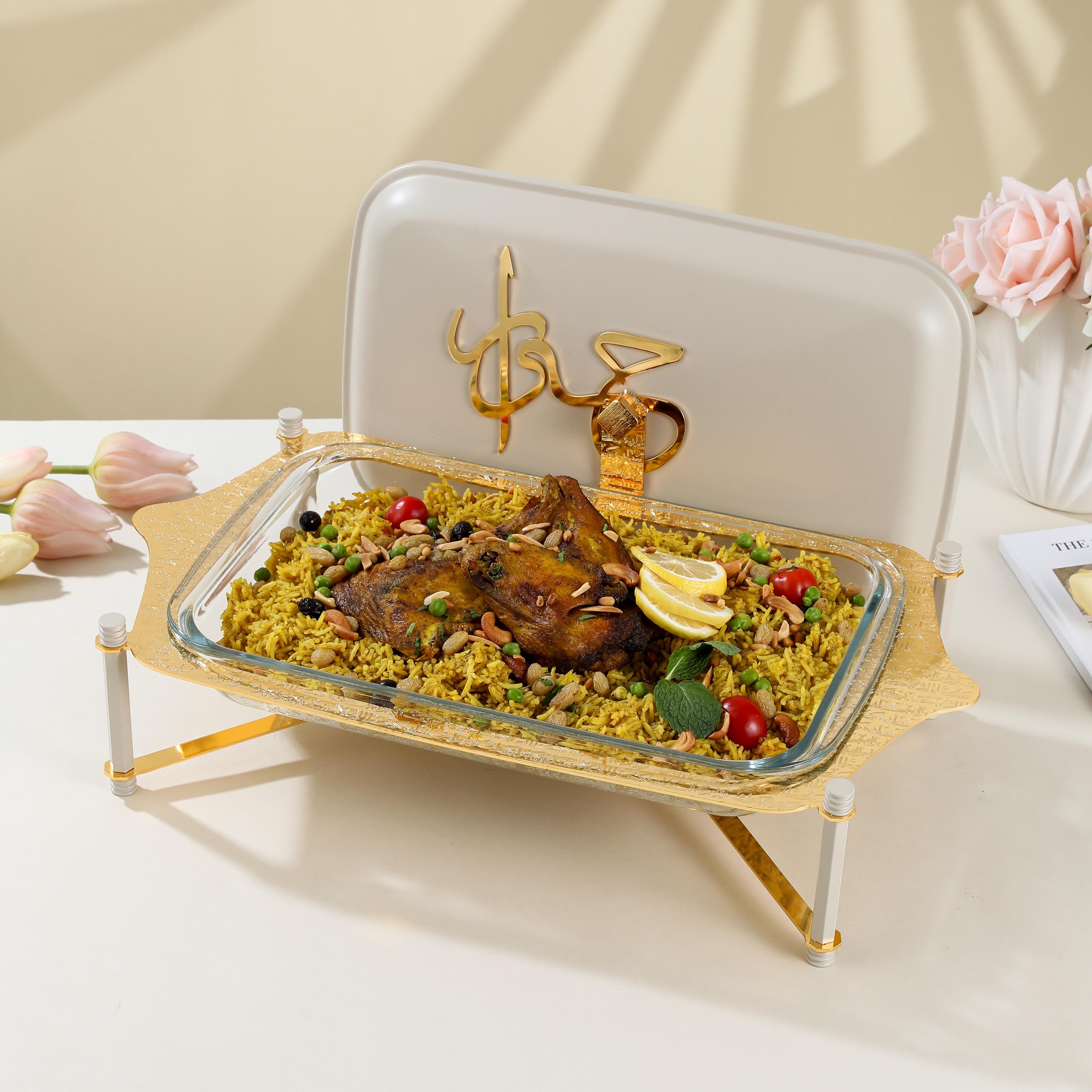 Arabic Calligraphy 3-Piece Food Warmer Set-household-dining-serveware-foodwarmersandcasseroles-image-1