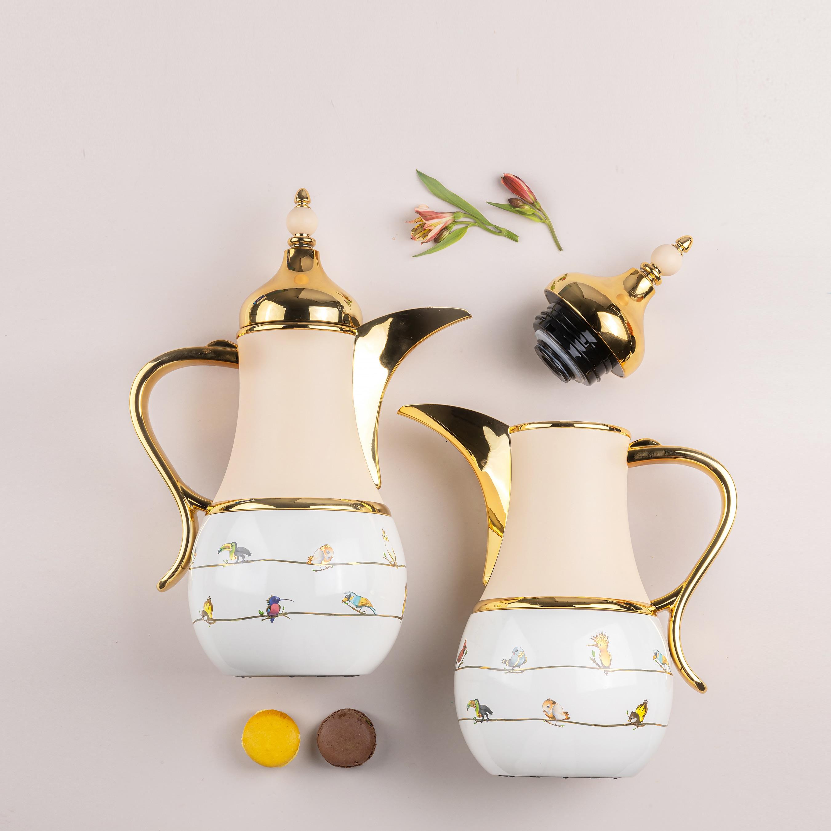 ترمس فولاذ مفرّغ من الهواء بطبعات عصفور مع مقبض من أوتانتيك-household-dining-teaandcoffee-vacuumflaskscoffeeandteapots-image-1