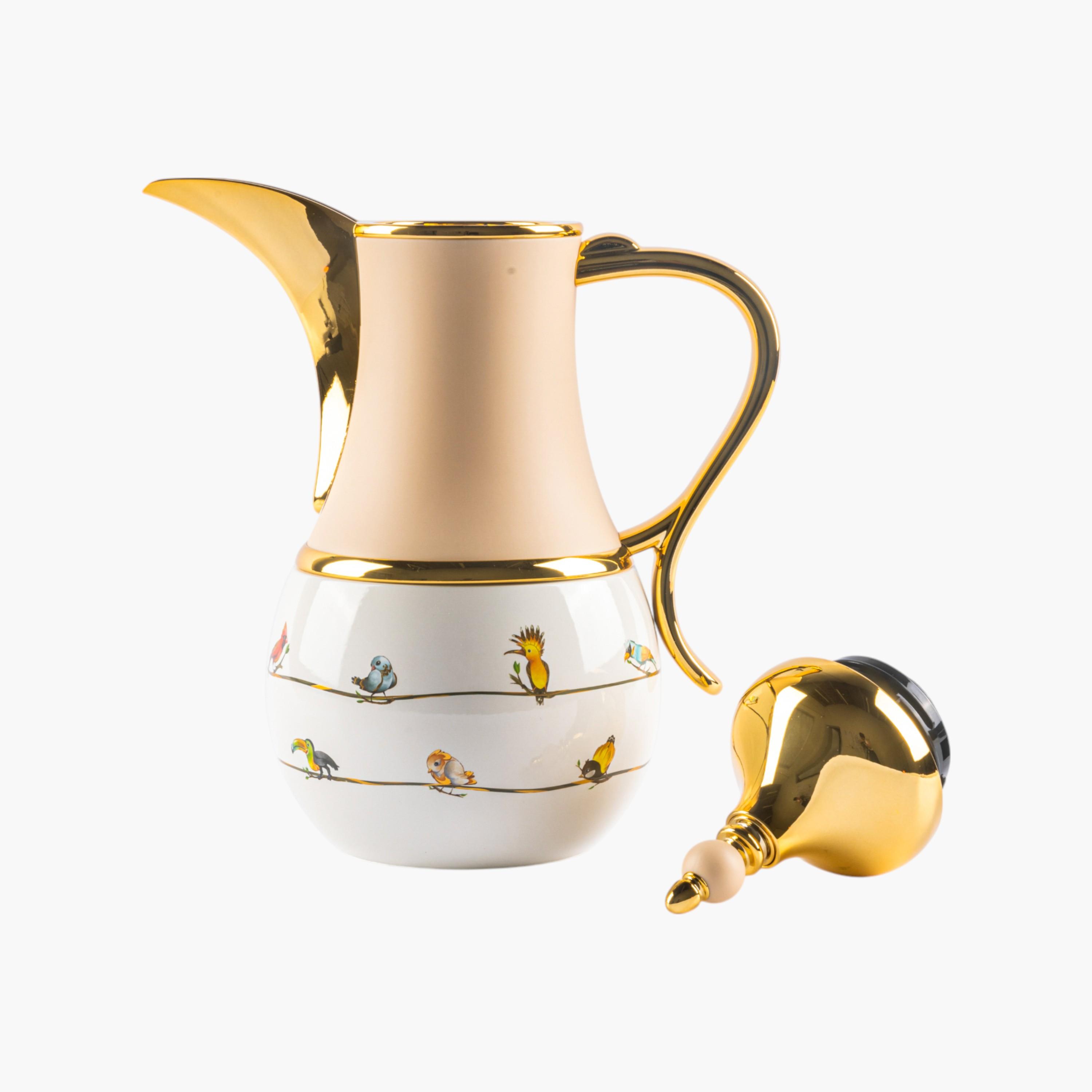 Bird Print Steel Vacuum Flask with Handle-household-dining-teaandcoffee-vacuumflaskscoffeeandteapots-image-4