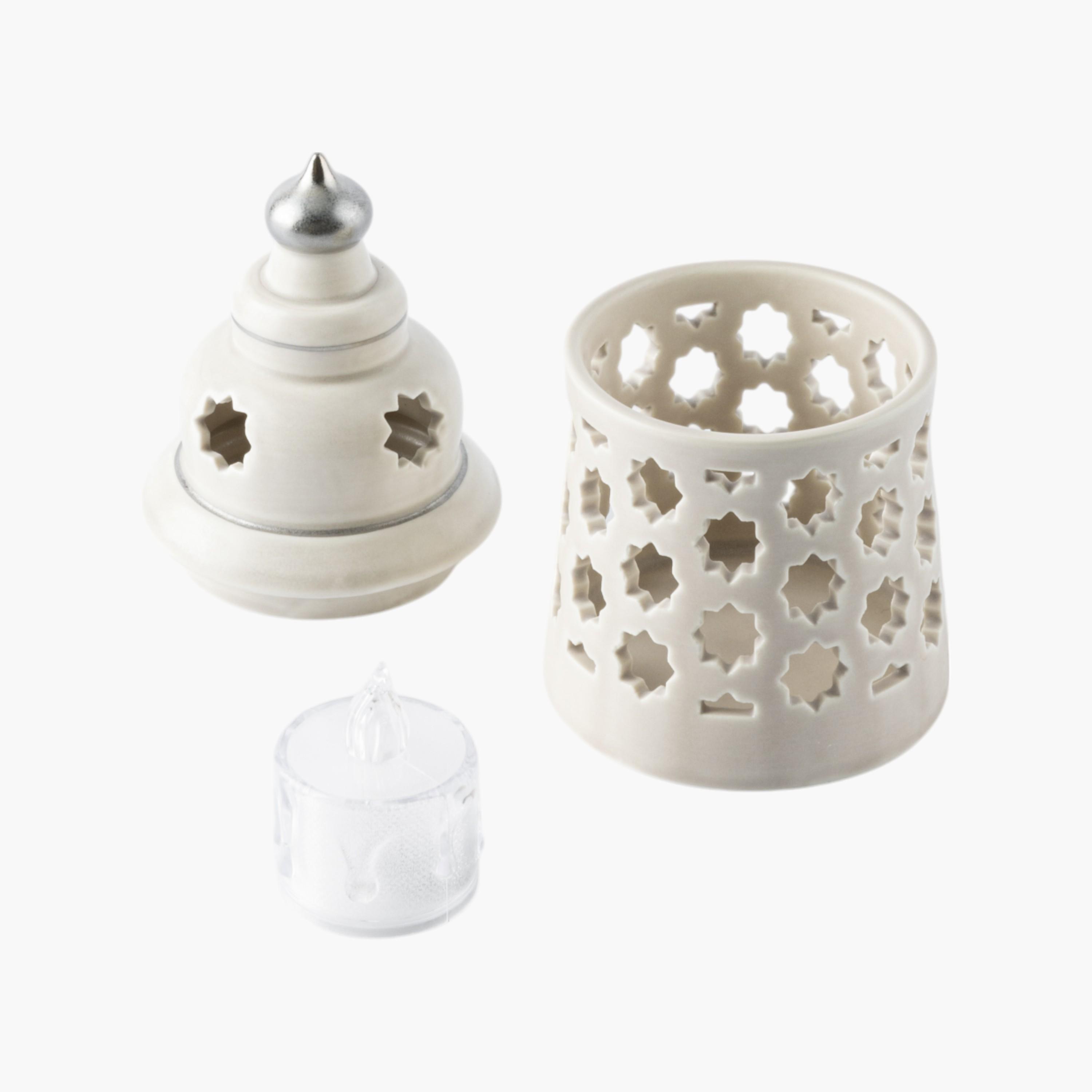 Cutout Detail Candleholder with Flameless Candle - 12 cms-household-decor-candleholdersandlanterns-image-3