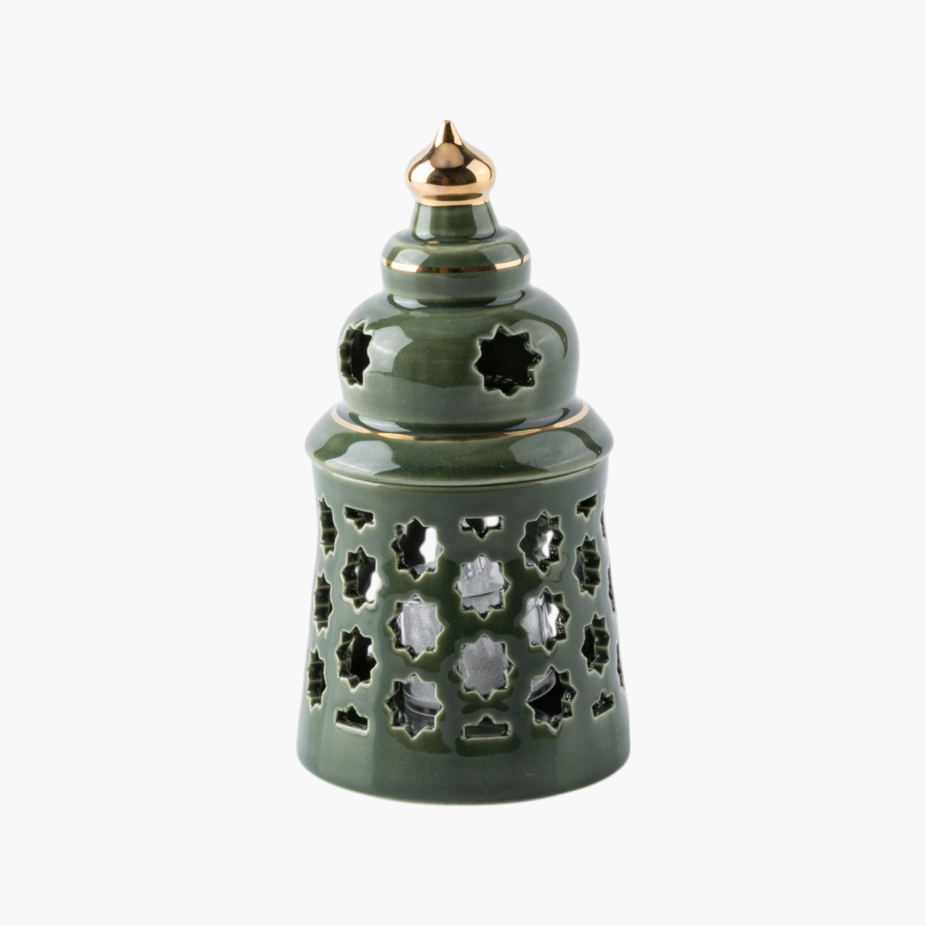 Cutout Detail Porcelain Candleholder with Flameless Candle - 12 cms-household-decor-candleholdersandlanterns-image-4
