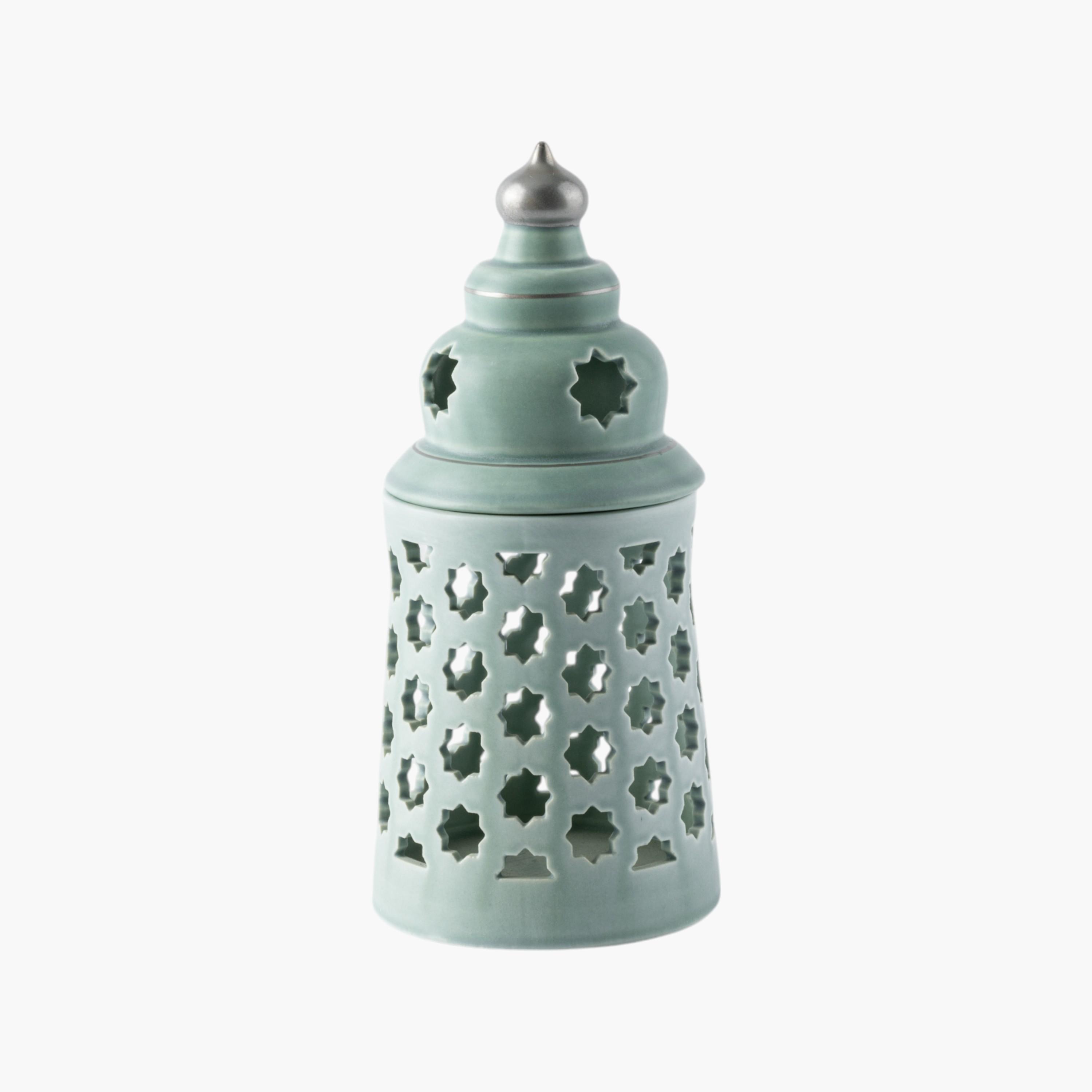Cutout Detail Porcelain Candleholder with Flameless Candle - 12 cms-household-decor-candleholdersandlanterns-image-4