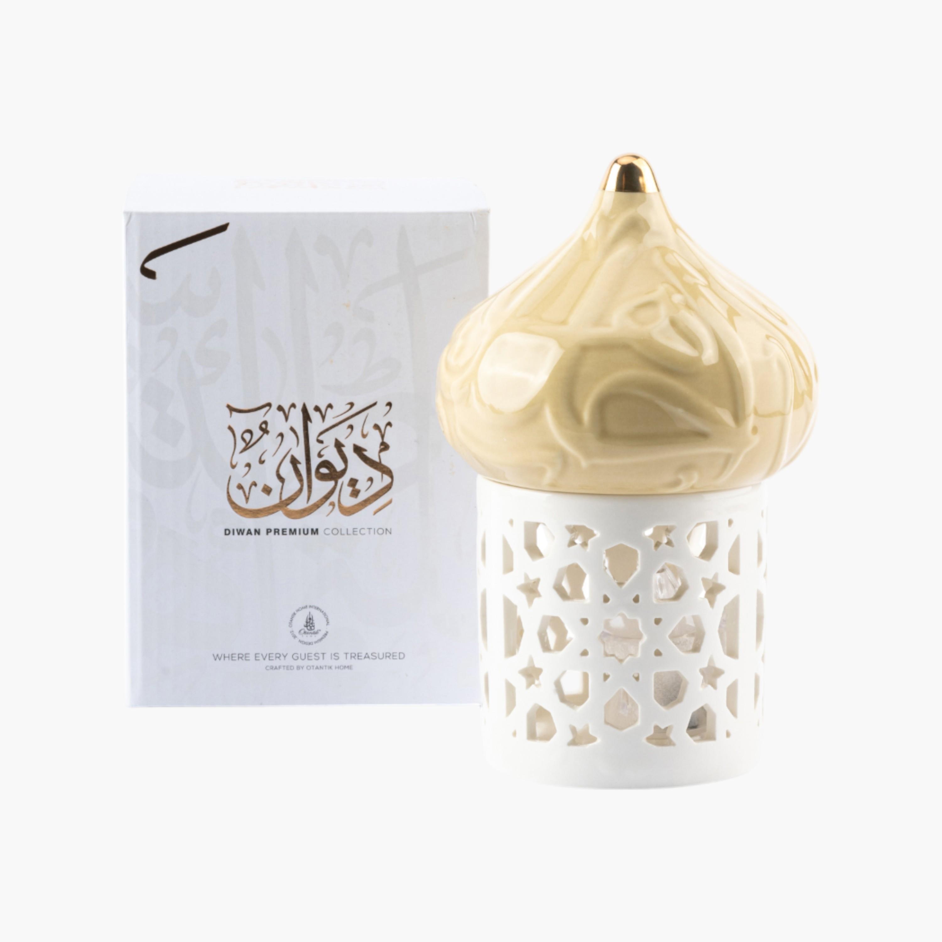 Cutout Detail Porcelain Candleholder - 14 cms-household-decor-candleholdersandlanterns-image-2