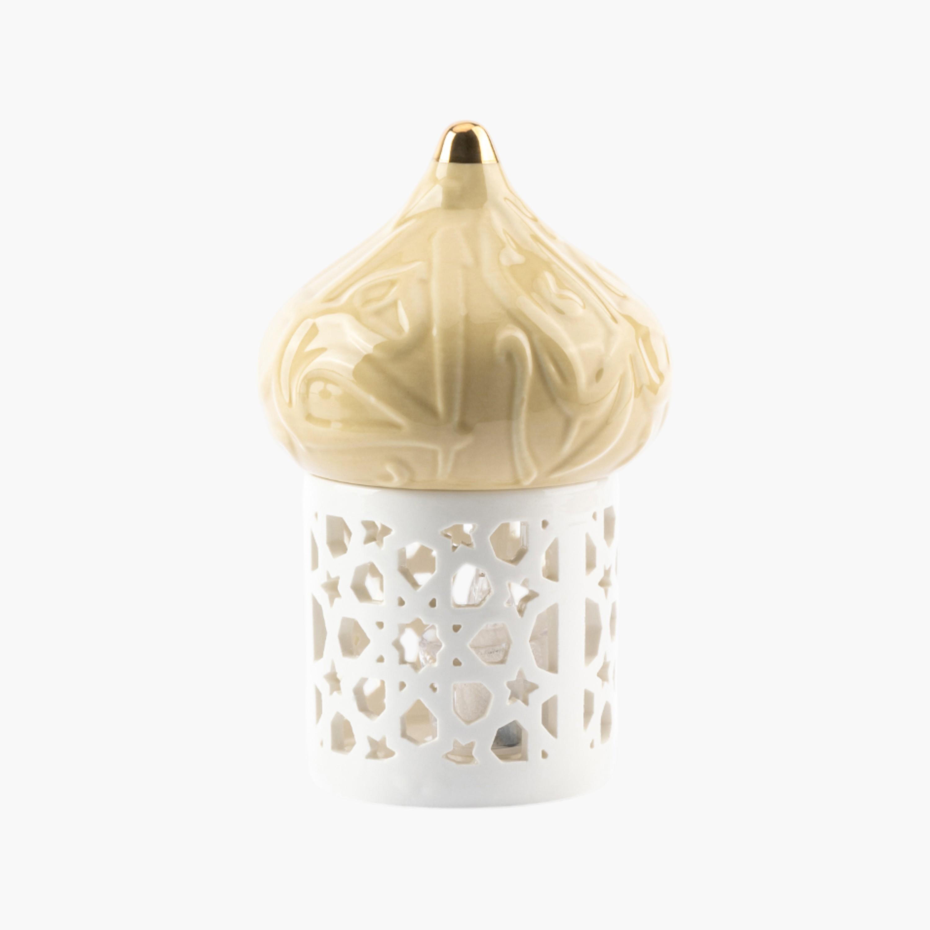 حامل شموع بورسلان بتفاصيل مفرغة من أوتانتك - 14 سم-household-decor-candleholdersandlanterns-image-3