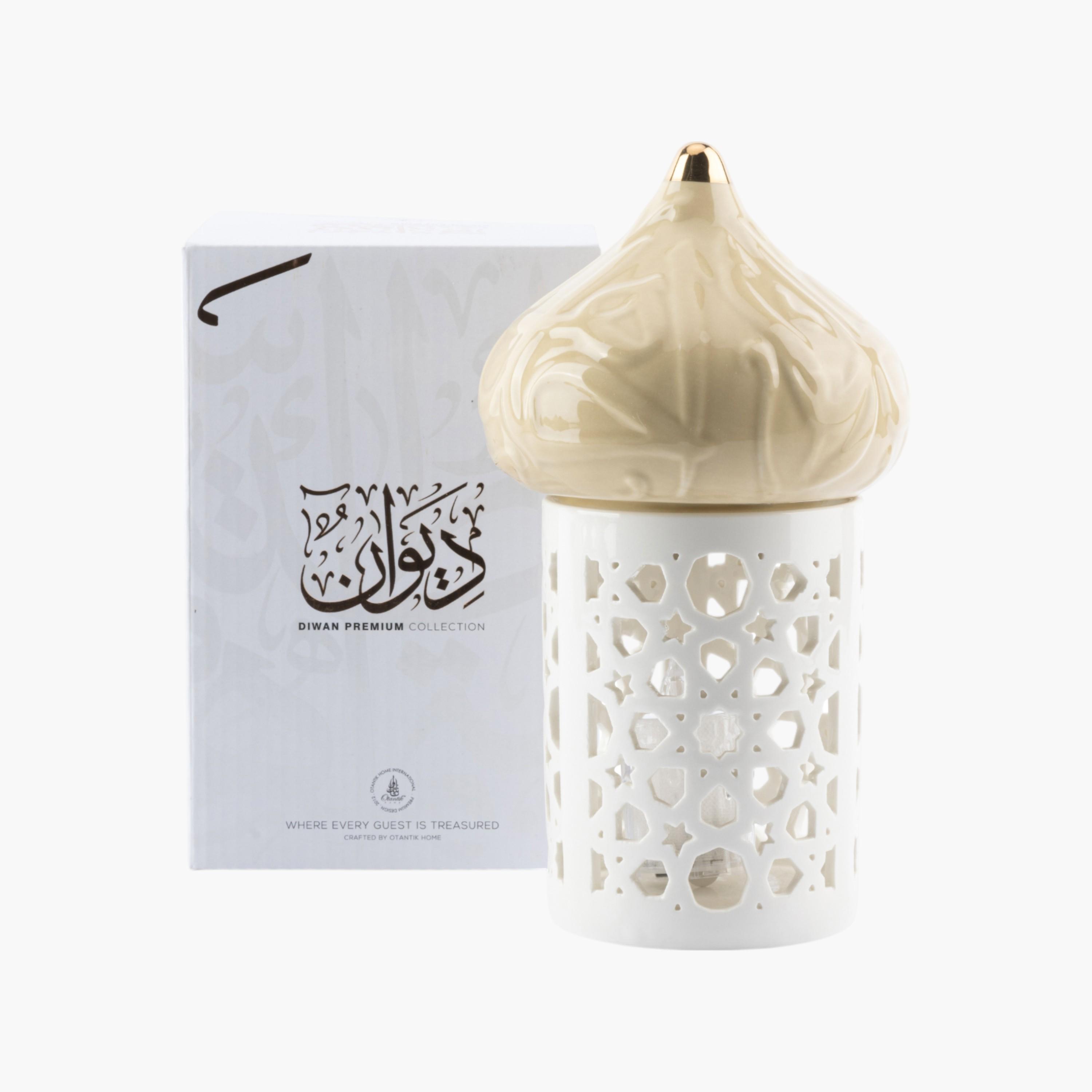Cutout Detail Porcelain Candleholder - 13 cms-household-decor-candleholdersandlanterns-image-2