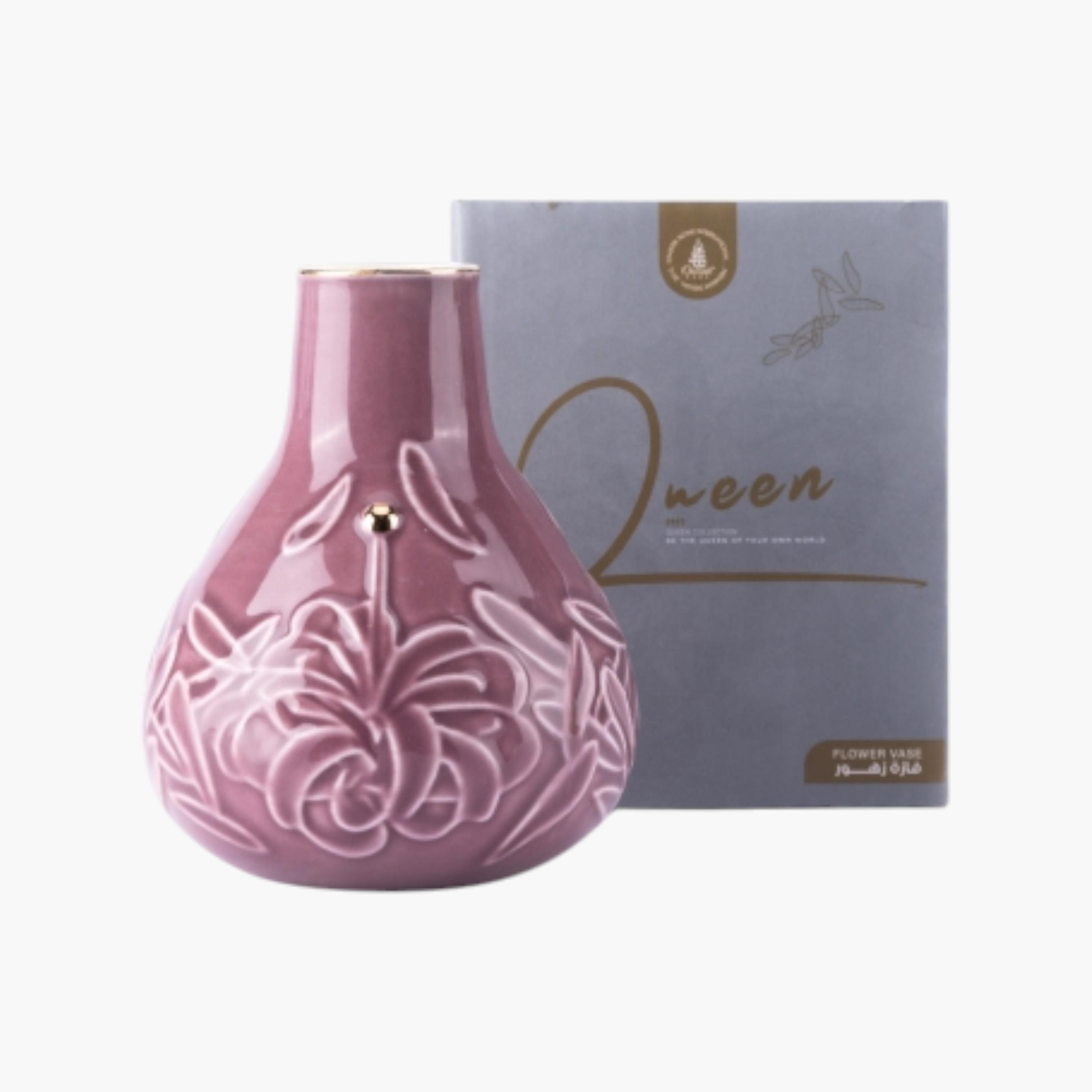 Floral Embossed Porcelain Decorative Vase-household-decor-vasesandbowls-image-2