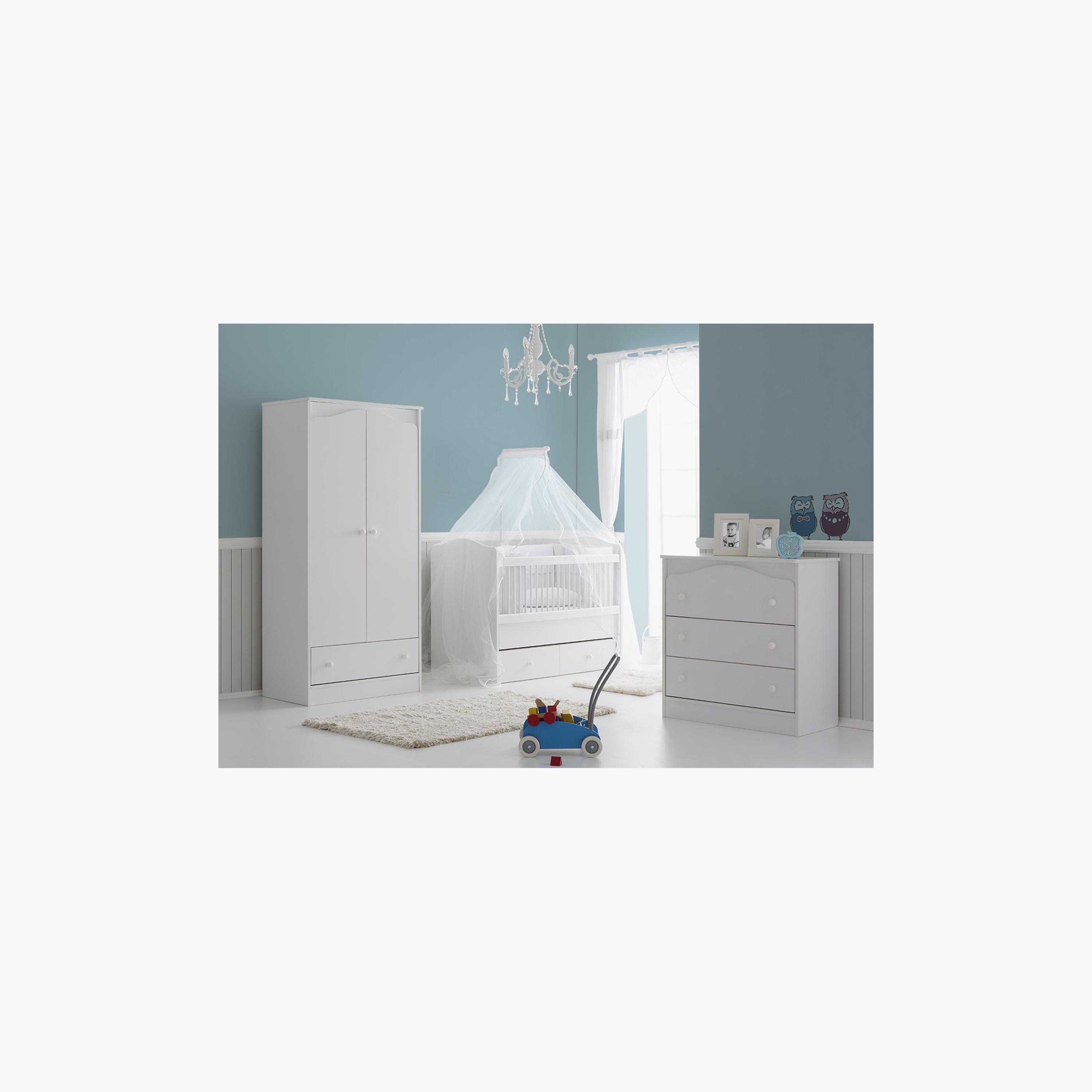 Belis Nino Convertible Baby Bed with Drawers - White-baby-nursery-furniture-cribsandbeds-babycribs-image-8