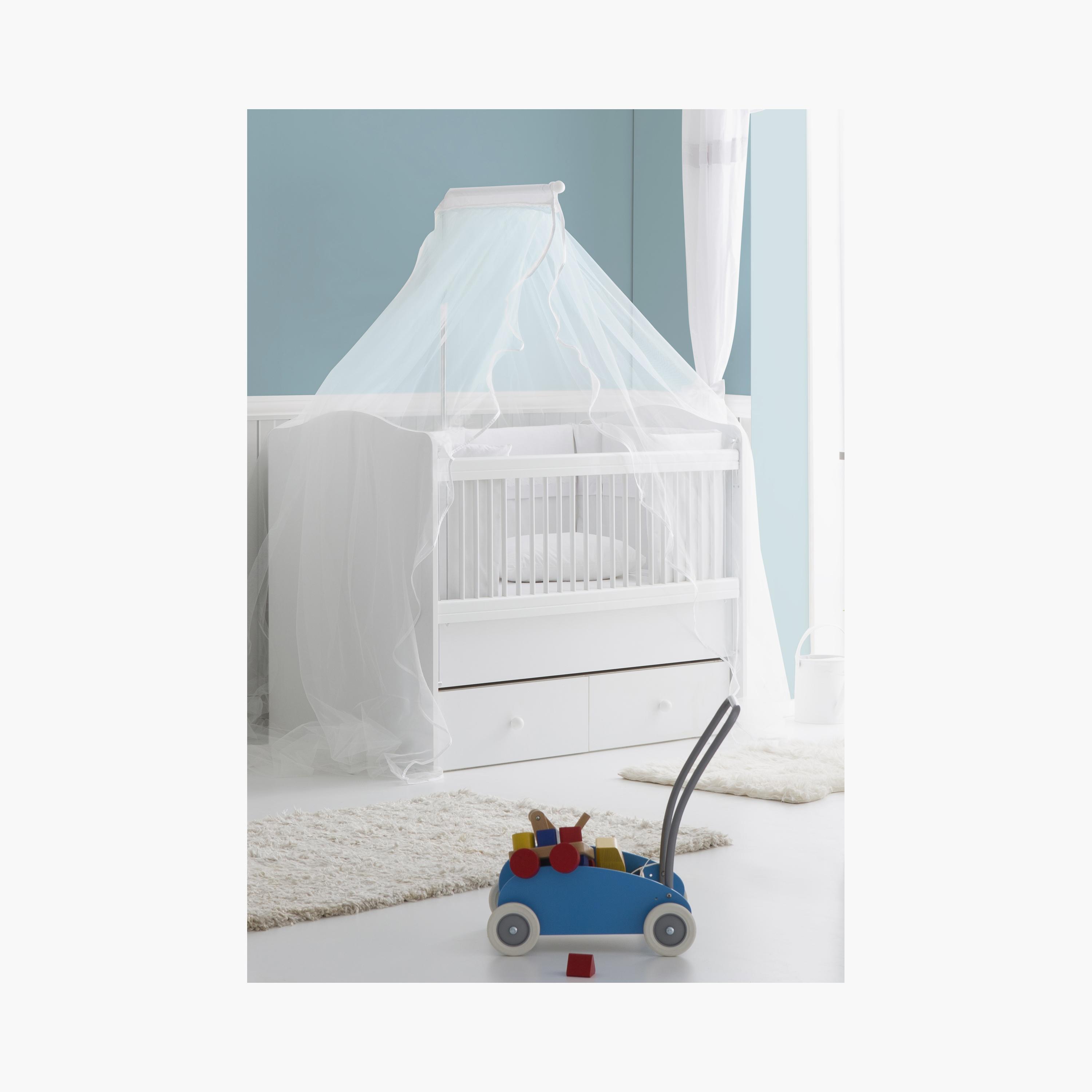 Belis Nino Convertible Baby Bed with Drawers - White-baby-nursery-furniture-cribsandbeds-babycribs-image-9