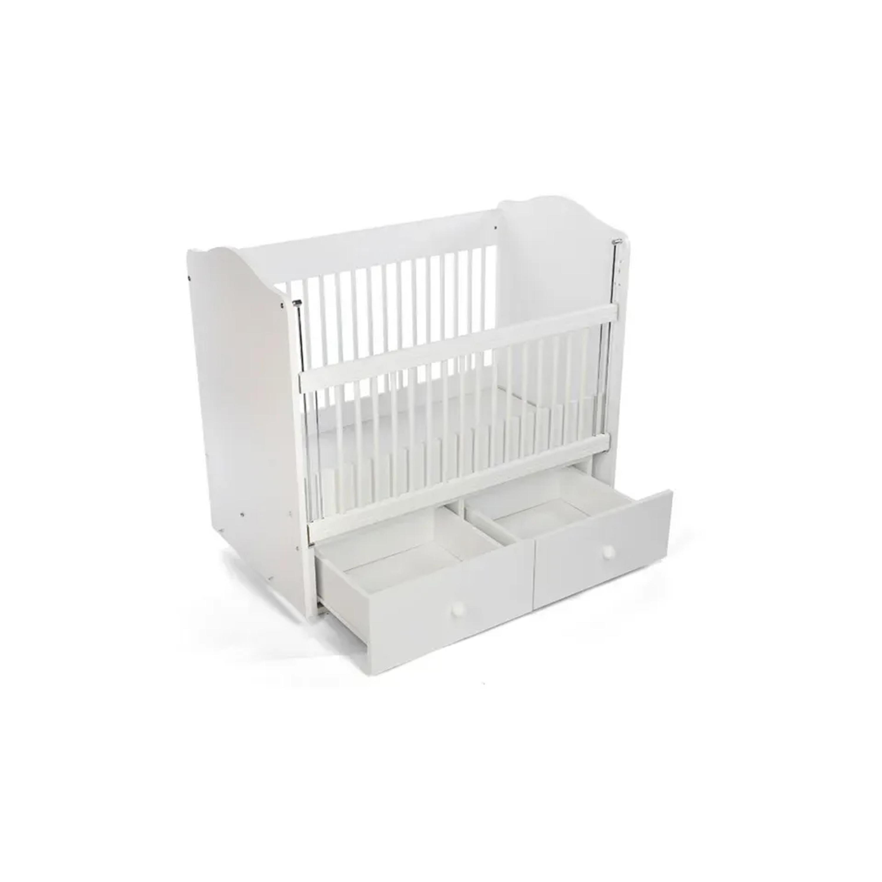Belis Nino Convertible Baby Bed with Drawers - Dove - 50 x 100 cm-baby-nursery-furniture-cribsandbeds-beds-image-1