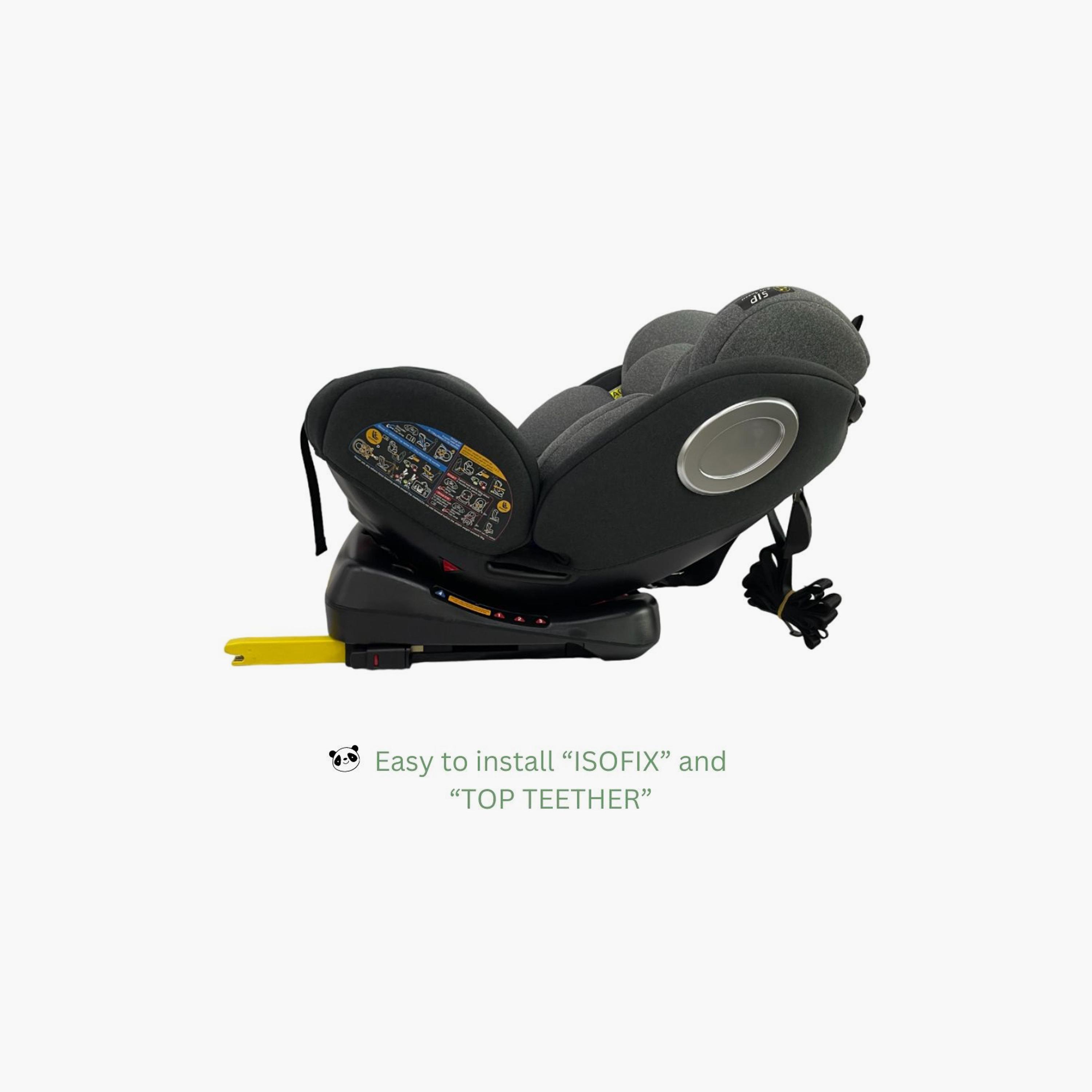 مقعد سيارة كاي دوار 360 درجة مع نظام آيزوفيكس من ميني باندا - فحمي - 0 إلى 12 سنة-baby-gear-carseats-image-3