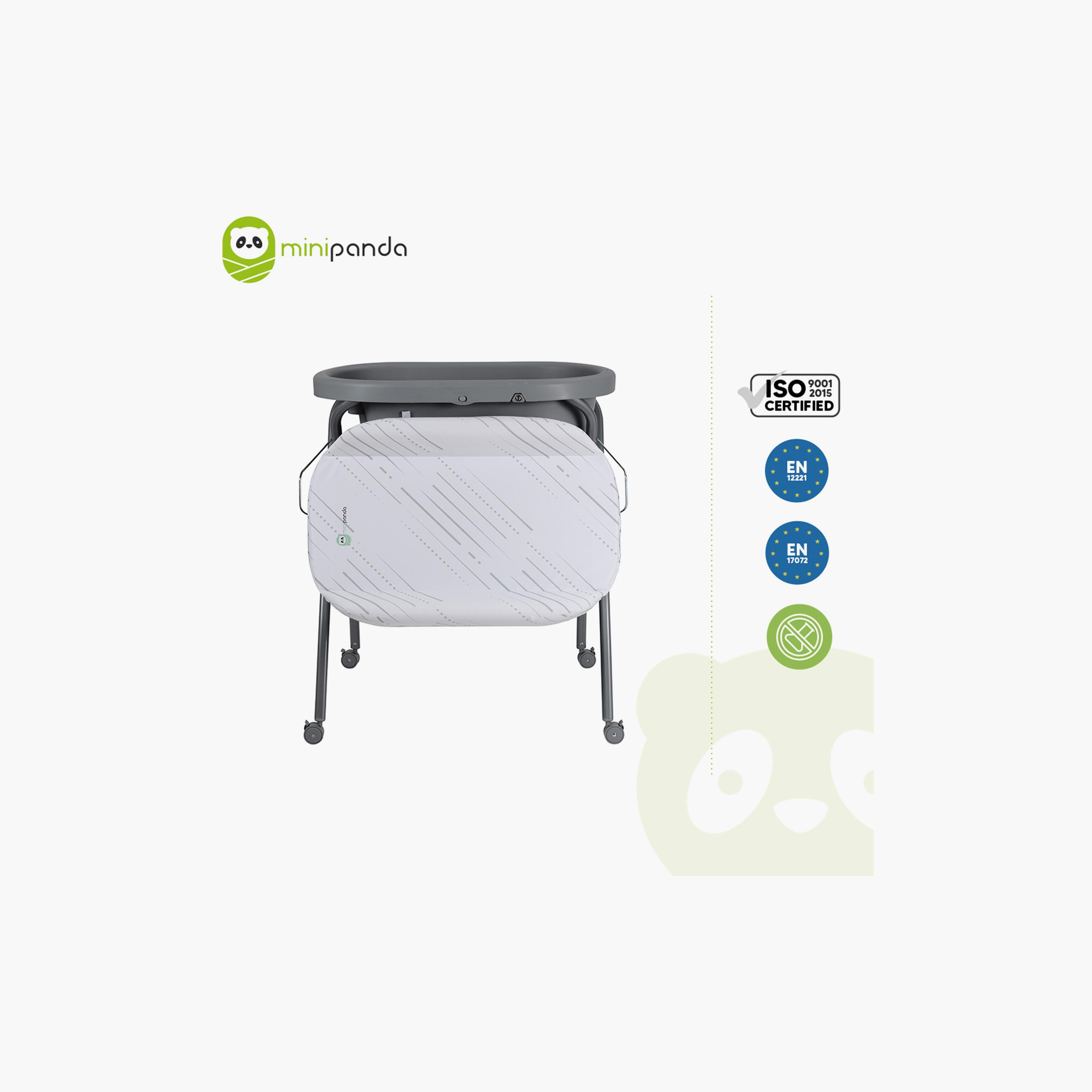 Mini Panda First Bubbly Changing Bath & Tidy Tray - Grey - 0-12 Months-baby-bathandcare-changingtables-image-5