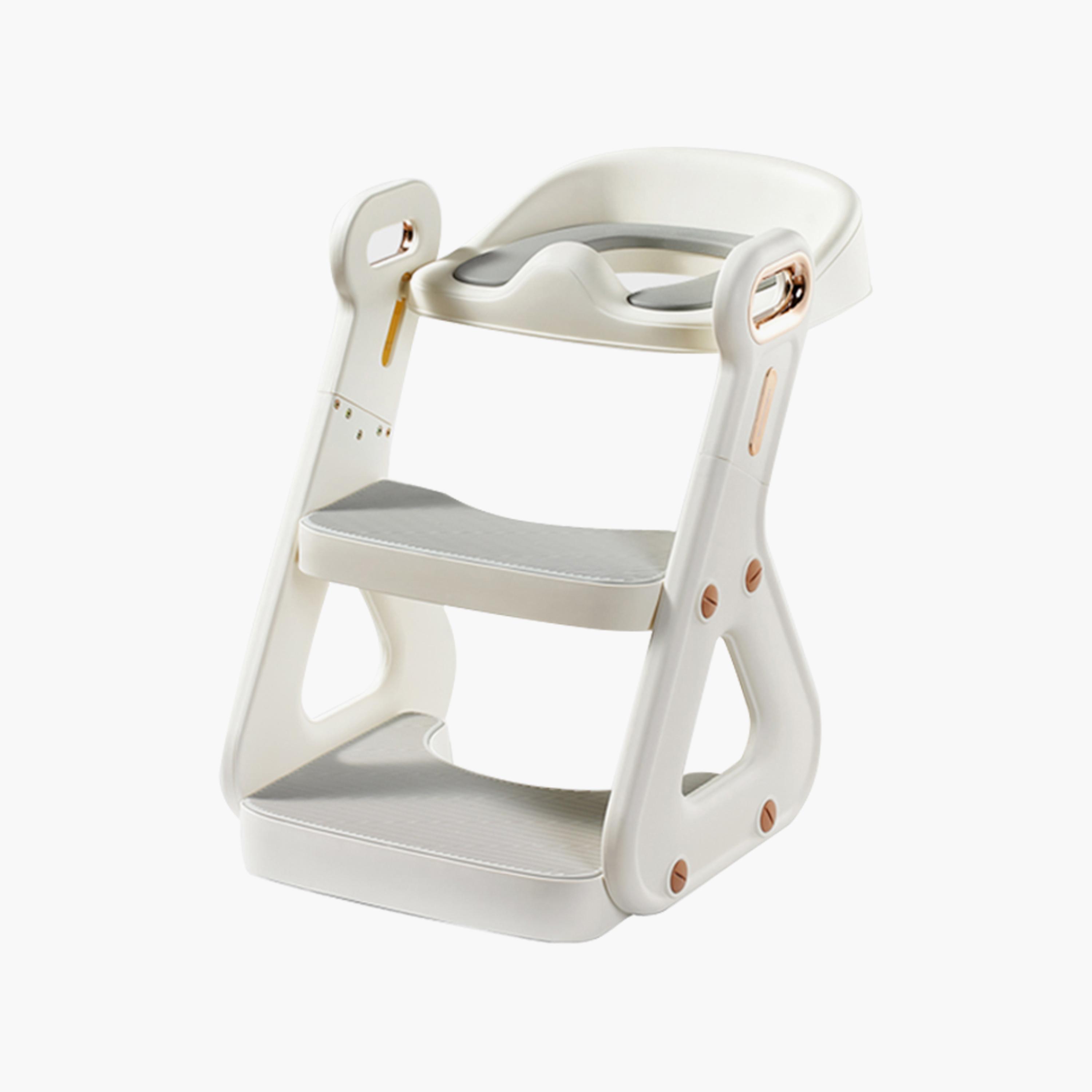 Mini Panda Little Tots Potty Training Seat with Ladder - Snow White - 1-4 Years-baby-diapering-pottytraining-image-1