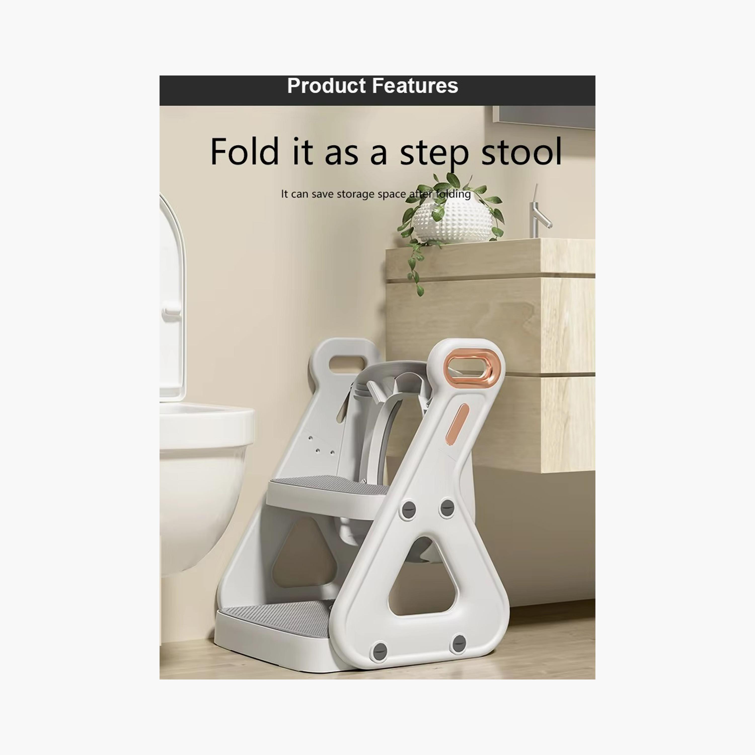 Mini Panda Little Tots Potty Training Seat with Ladder - Snow White - 1-4 Years-baby-diapering-pottytraining-image-2