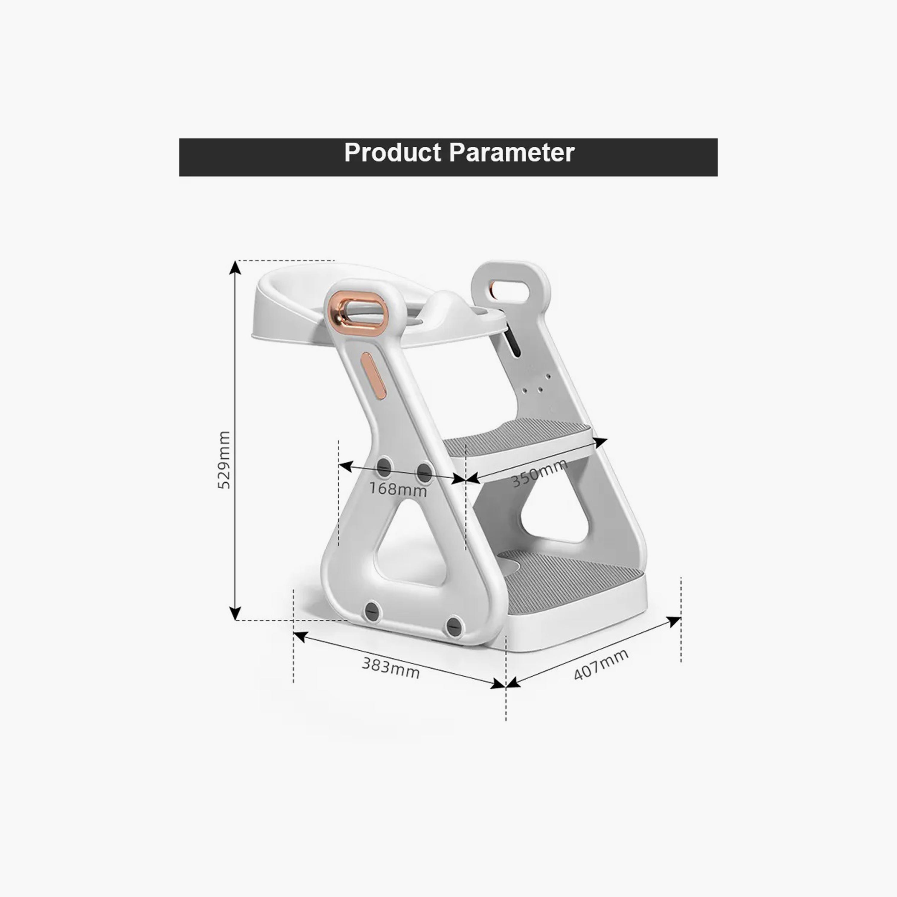 Mini Panda Little Tots Potty Training Seat with Ladder - Snow White - 1-4 Years-baby-diapering-pottytraining-image-4