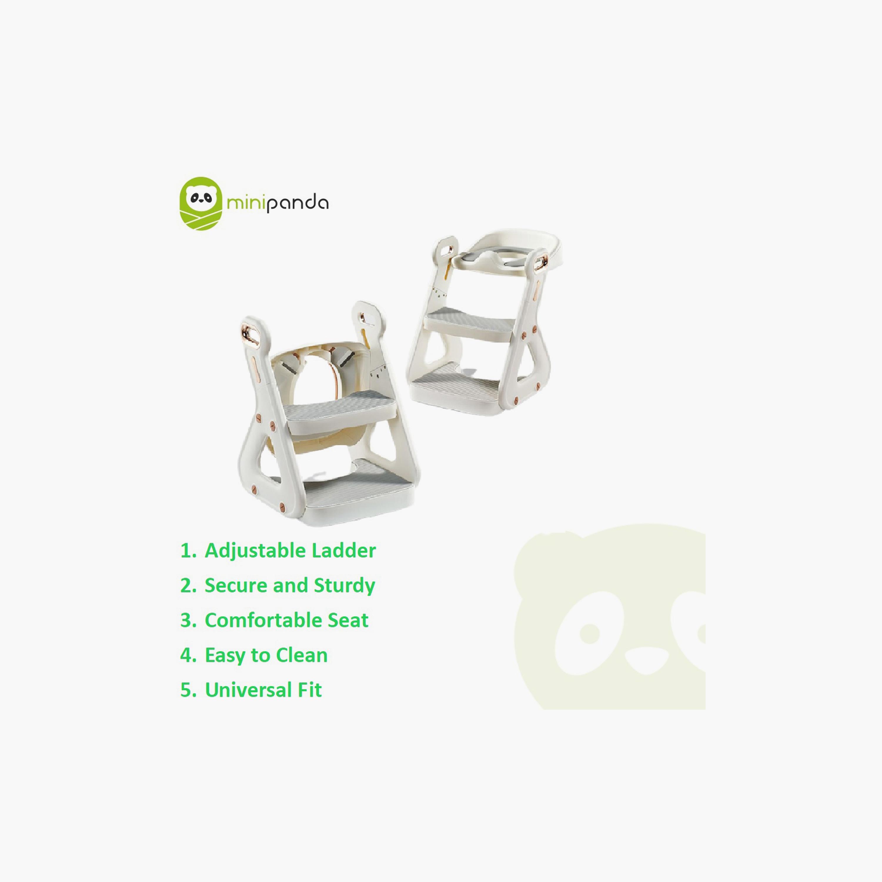 Mini Panda Little Tots Potty Training Seat with Ladder - Snow White - 1-4 Years-baby-diapering-pottytraining-image-6