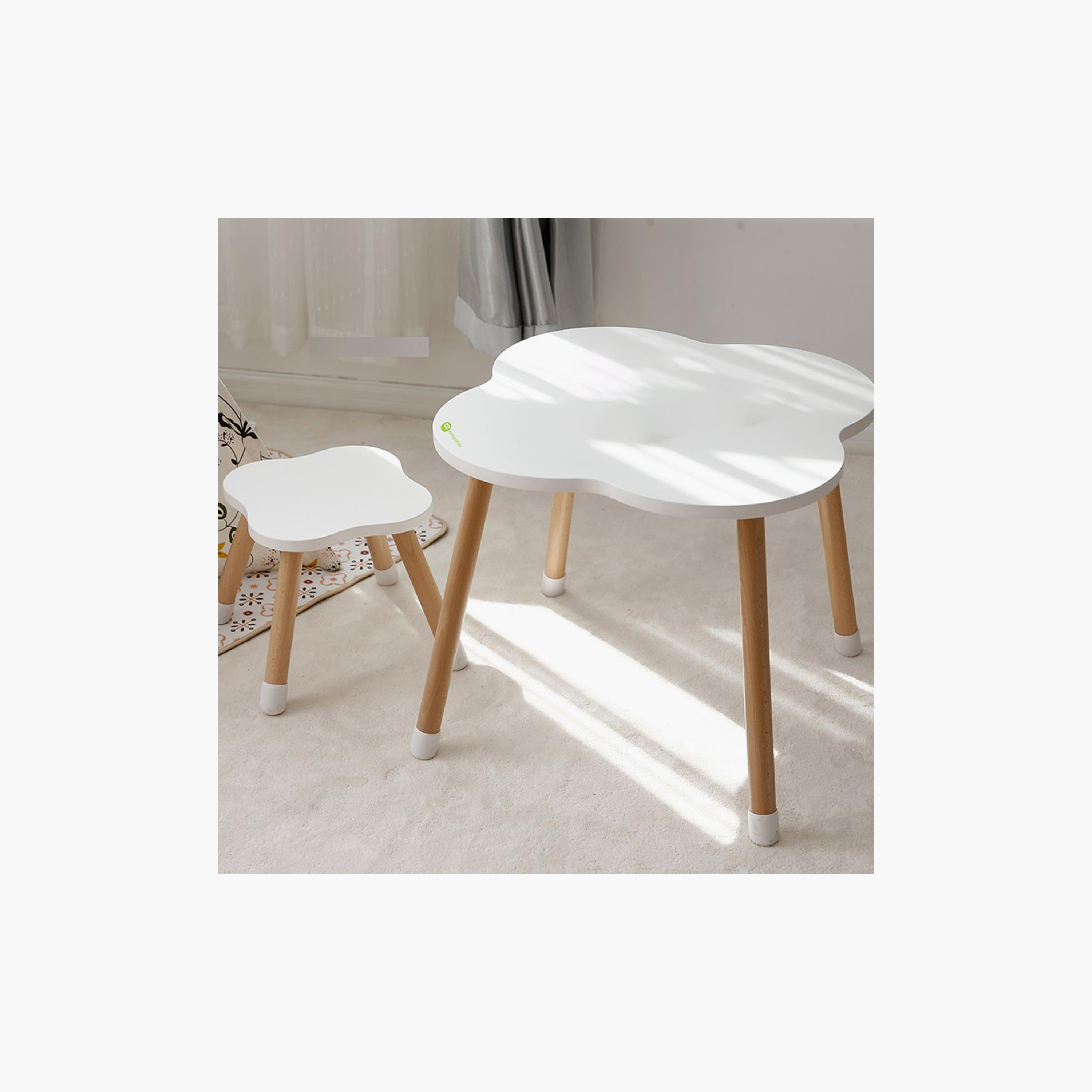 Mini Panda Clovercharm Wooden Table & Chair Set - Pure Ivory - 2-8 Years-baby-nursery-furniture-chairsandtables-image-2