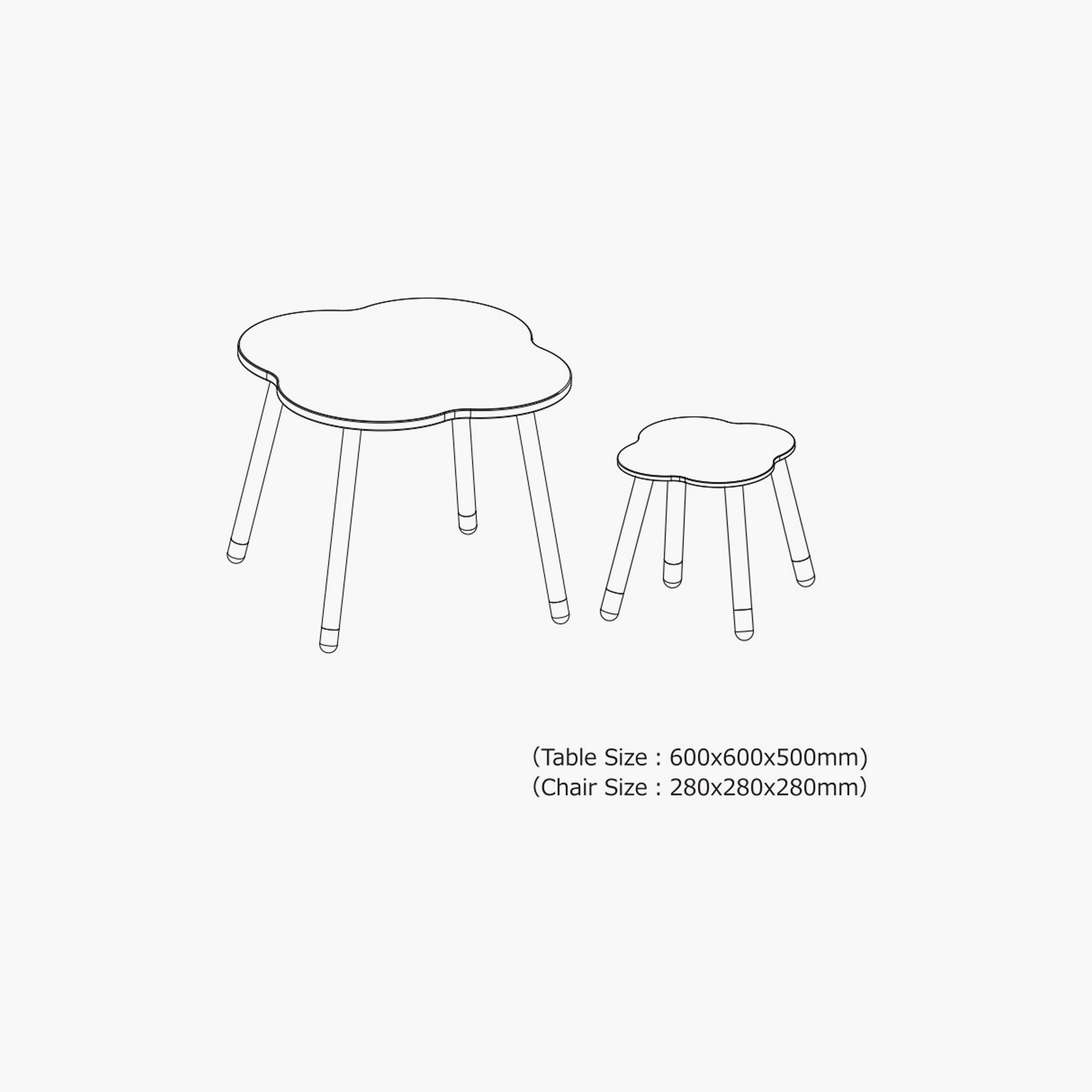 Mini Panda Clovercharm Wooden Table & Chair Set - Pure Ivory - 2-8 Years-baby-nursery-furniture-chairsandtables-image-5