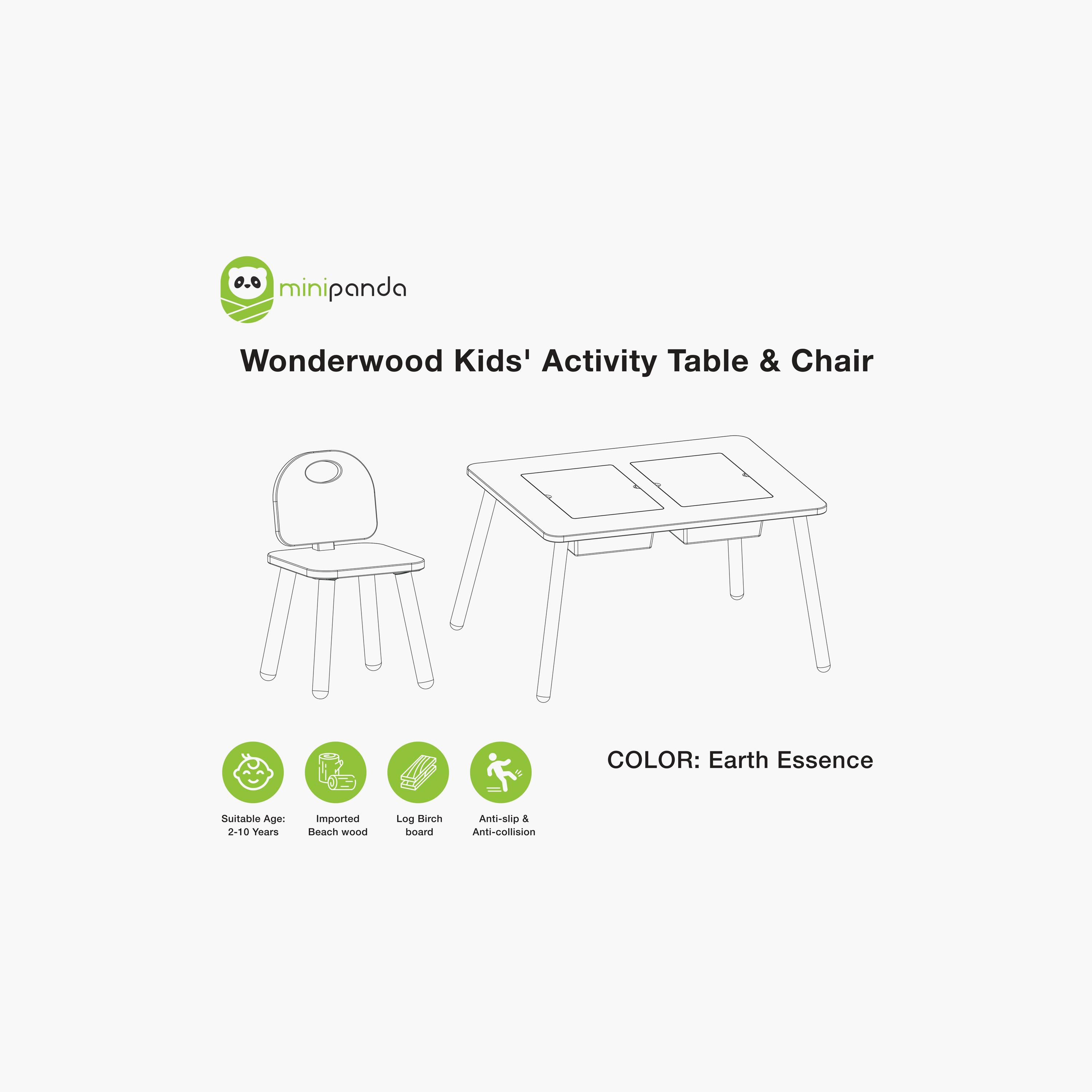 Mini Panda Wonderwood Activity Table & Chair Set - Earth Essence - 2-8 Years-baby-nursery-furniture-chairsandtables-image-5