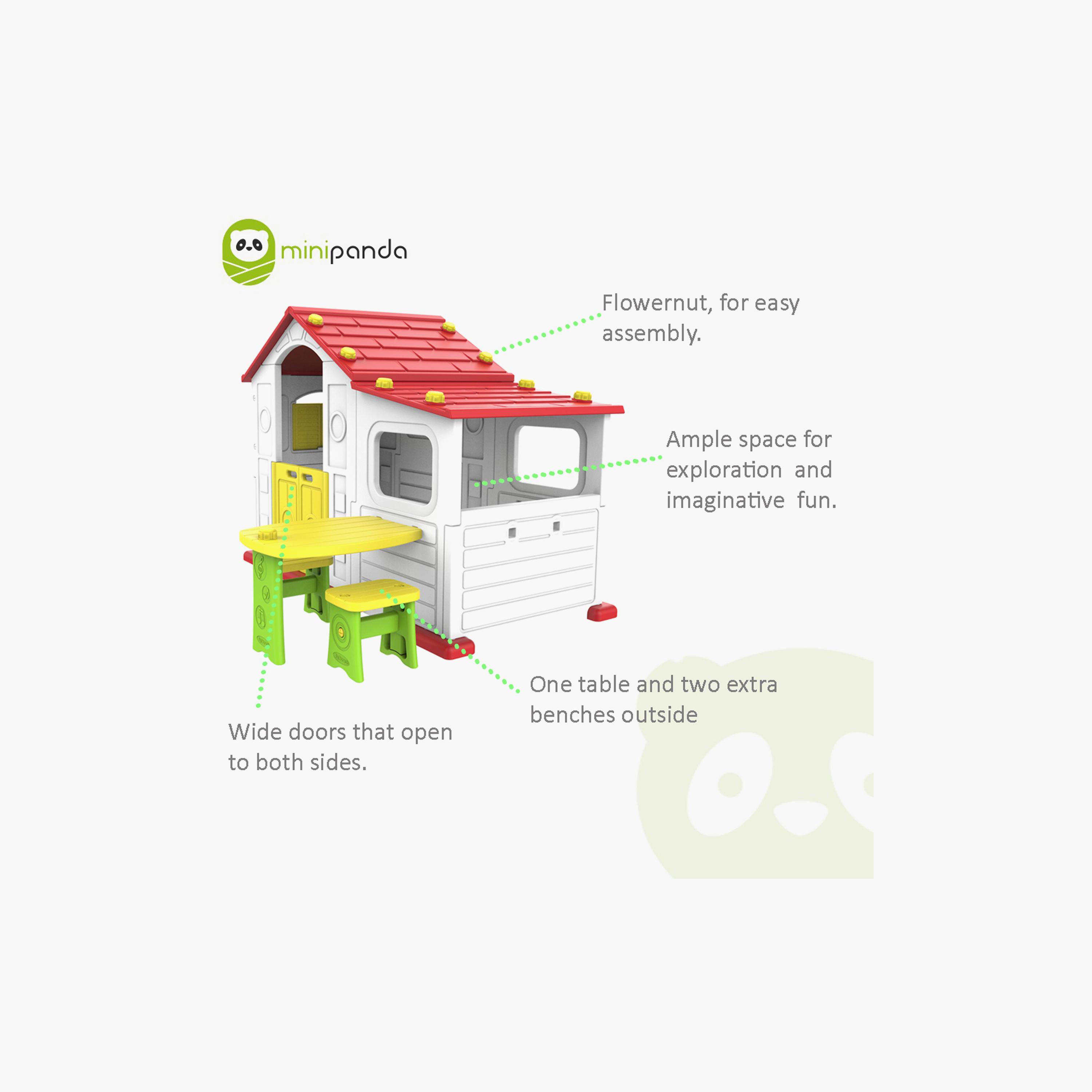 Mini Panda Tomo Big Playhouse with Table & Chair - 12-36 Months-toys-outdoor-playhousesandplayards-image-6