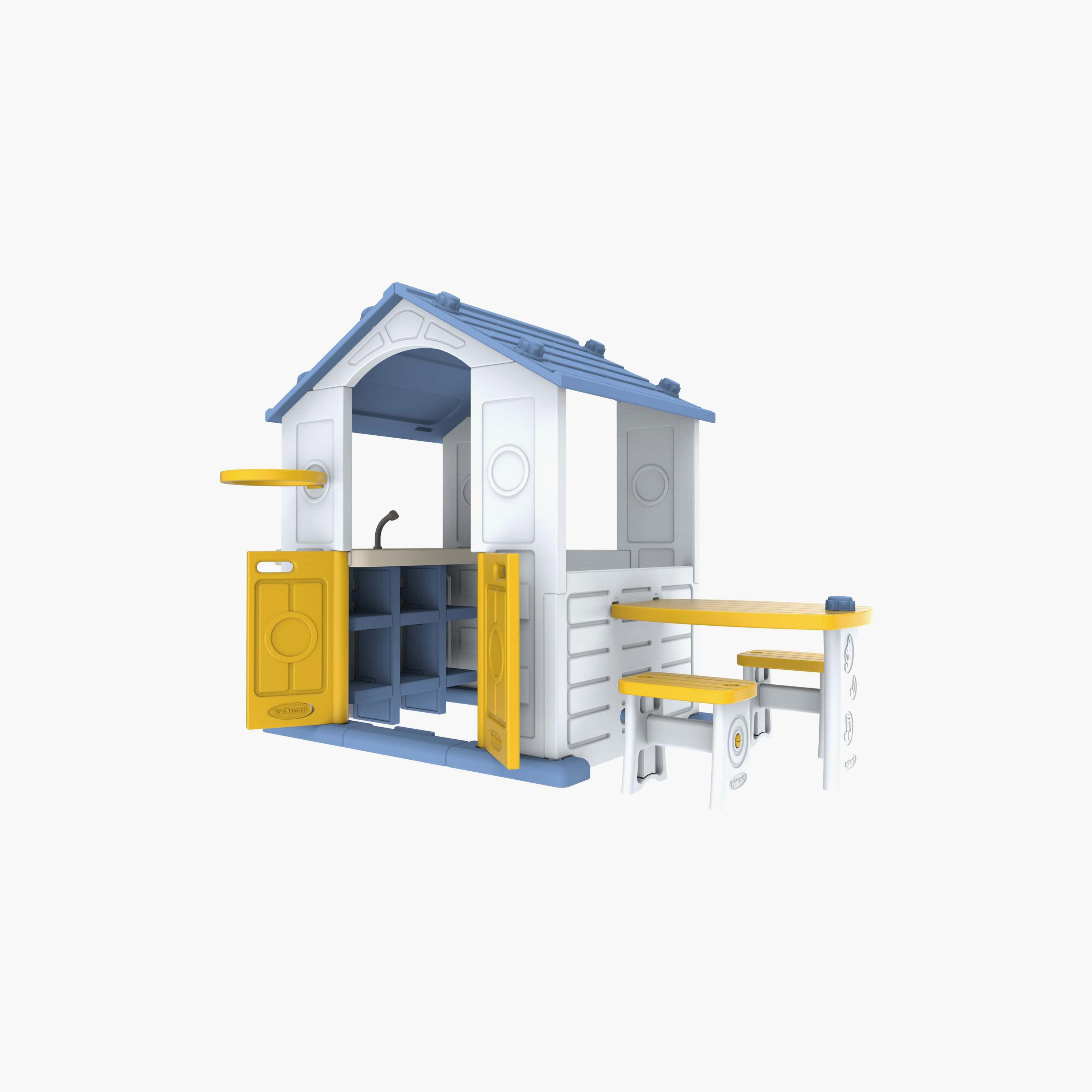 Mini Panda Tomo Deluxe Playhouse with Sink & Table - Multicolor - 12-36 Months-toys-outdoor-playhousesandplayards-image-1