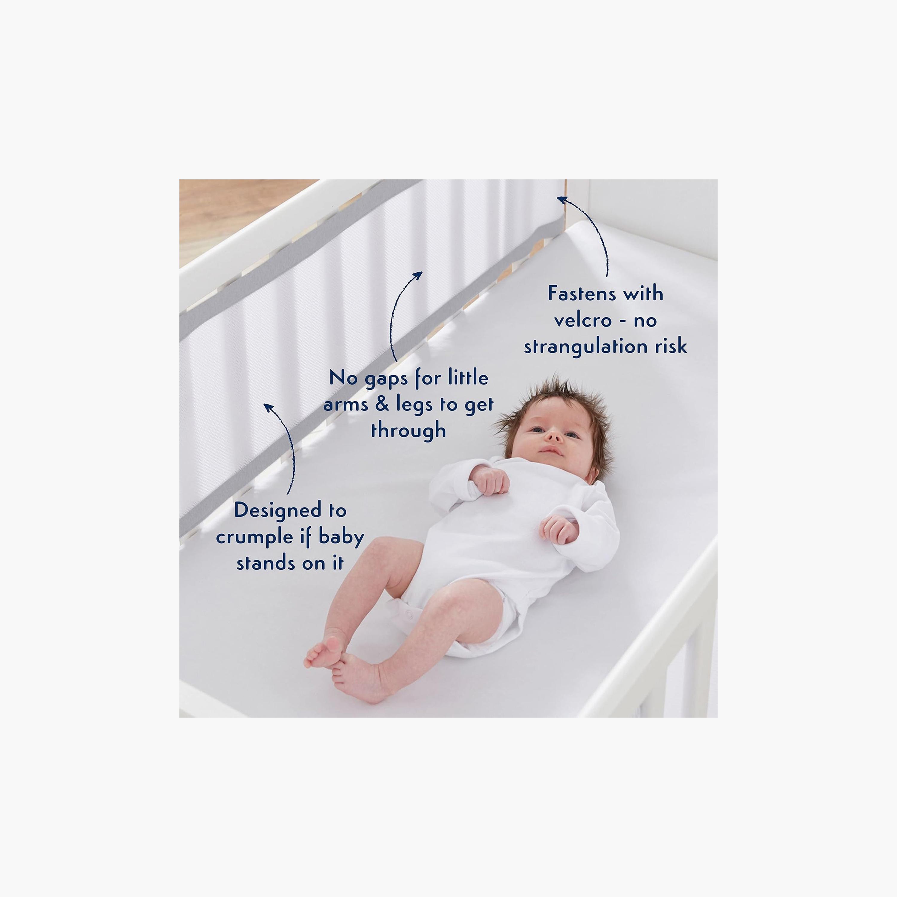 Purflo 2-Piece Breathable Cot Bumper Wraps - Hazel - 0 Months+-baby-nursery-furniture-cribsandbeds-cribaccessories-image-2