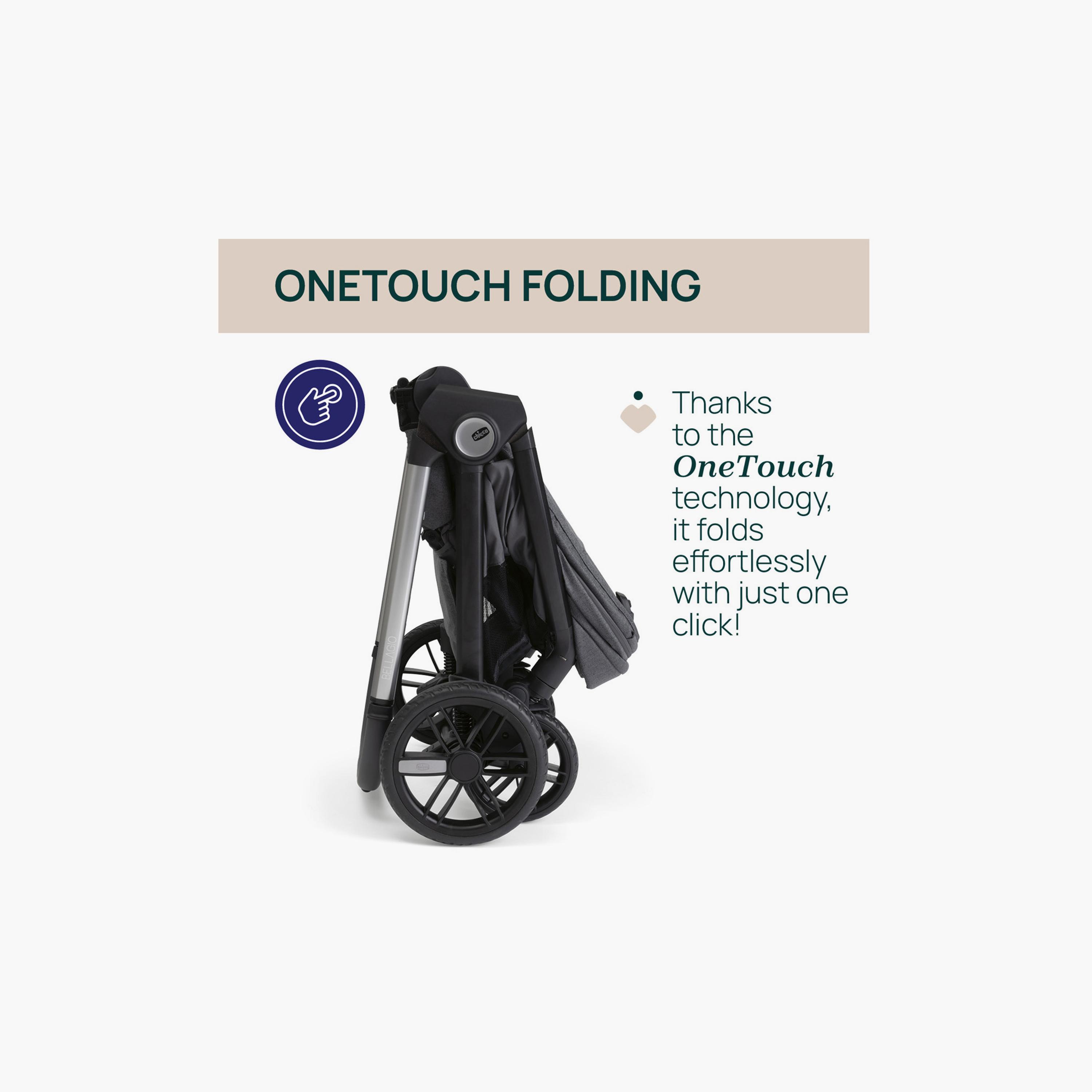 Chicco One-Touch Foldable Bellagio Stroller - 0-22kg - 0-4 years-baby-gear-strollersandprams-strollers-image-3
