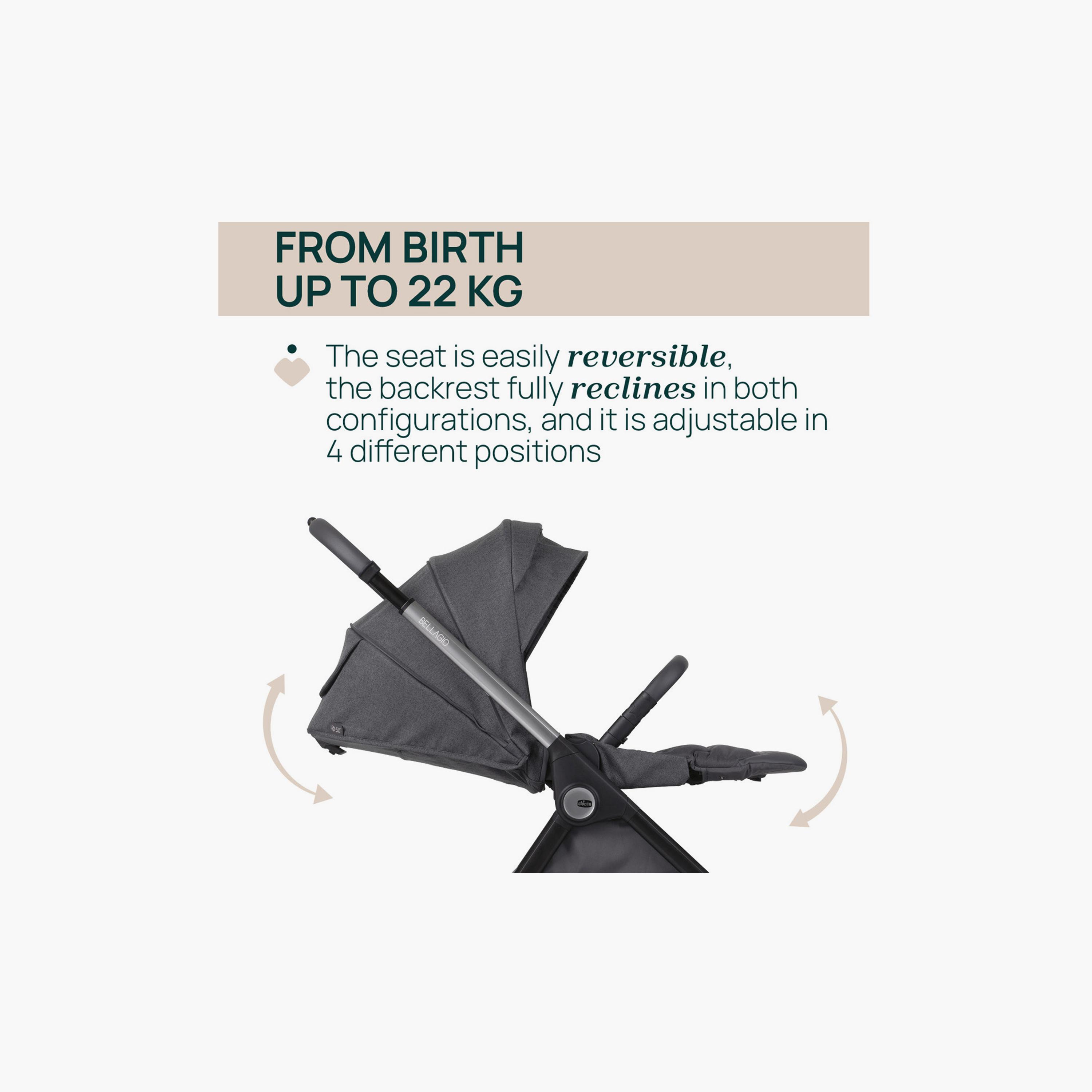 Chicco One-Touch Foldable Bellagio Stroller - 0-22kg - 0-4 years-baby-gear-strollersandprams-strollers-image-8