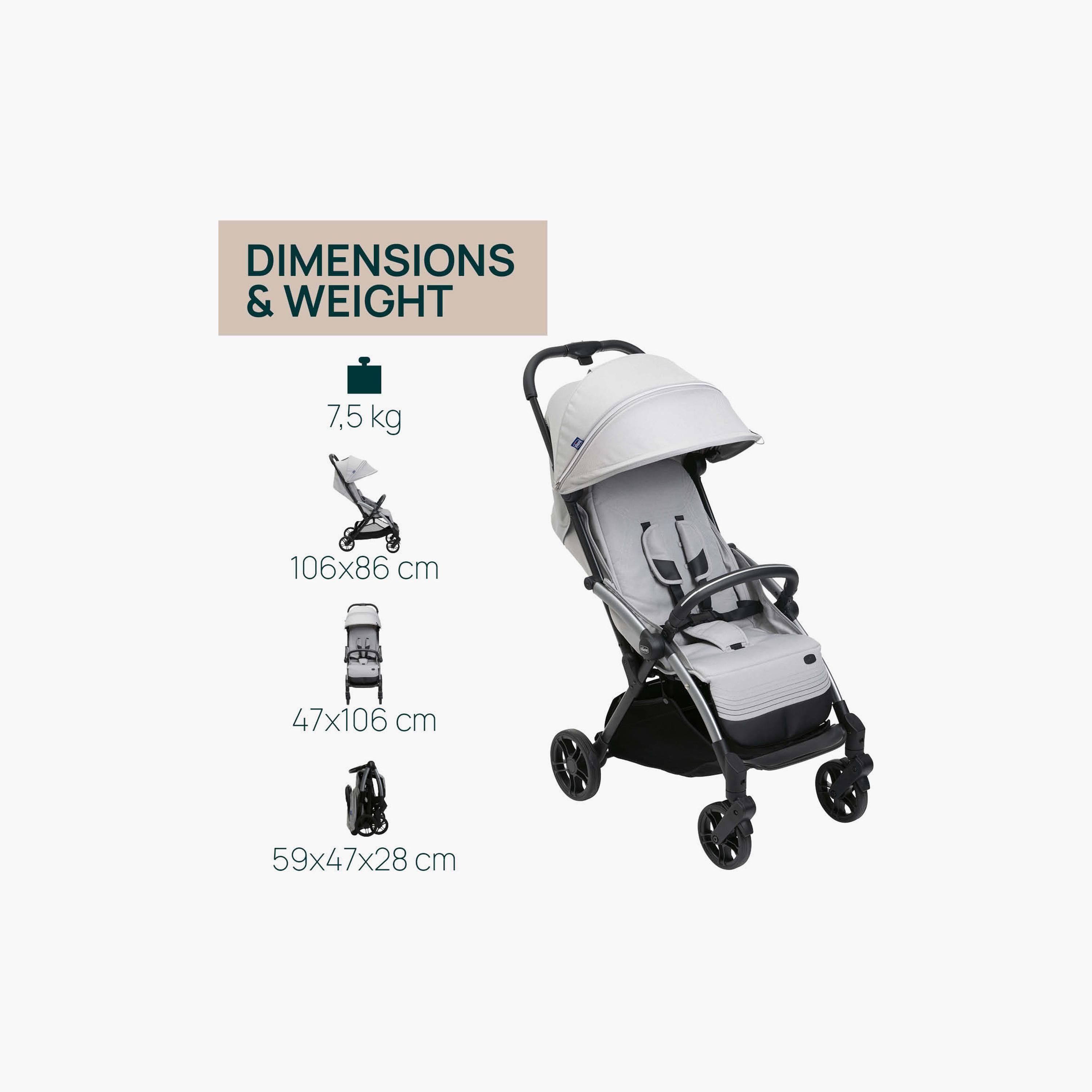 Chicco Foldable Goody XPlus Stroller with Rain Cover - 0-22kg - 0-4 Years-baby-gear-strollersandprams-strollers-image-2