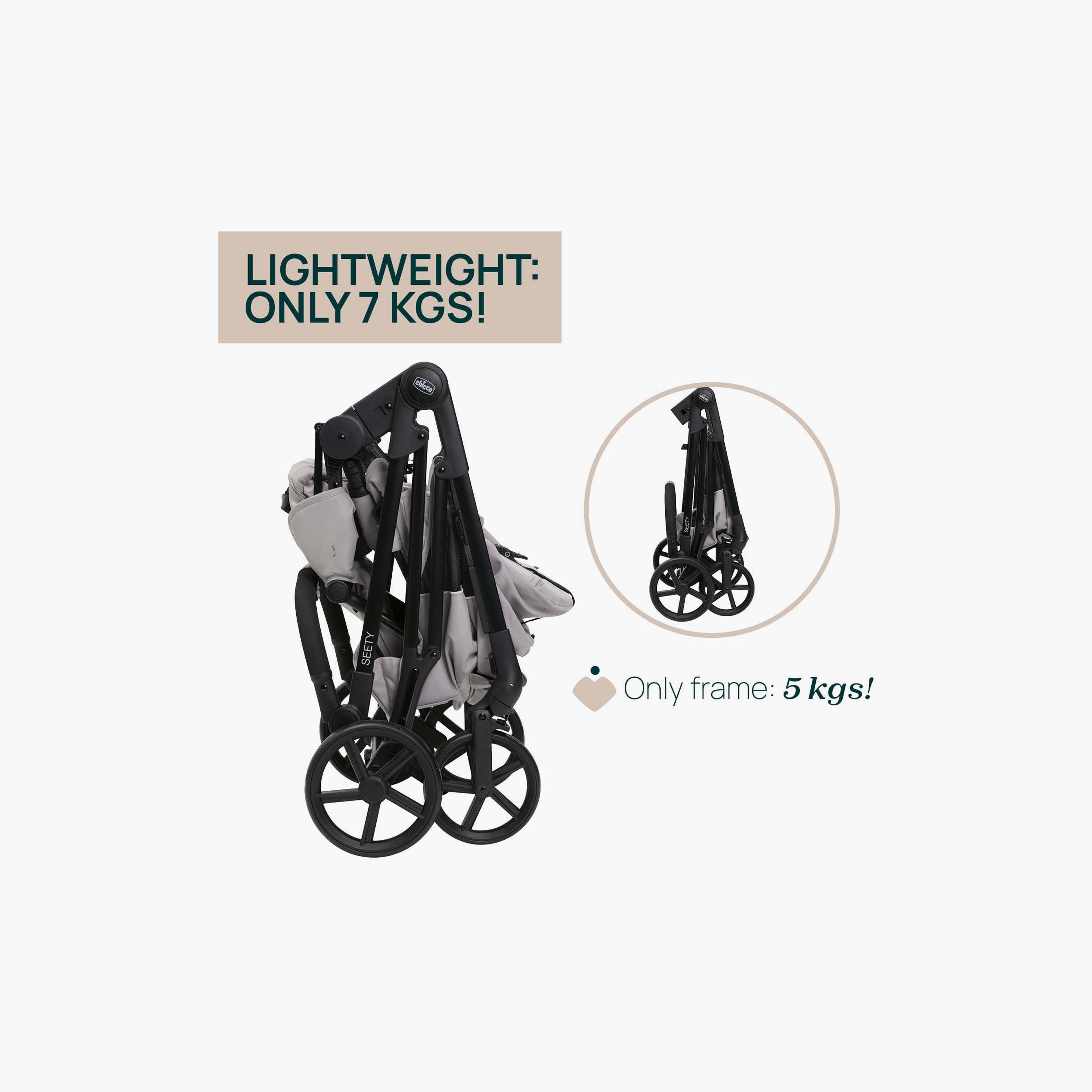 Chicco Smart & Compact Foldable Seety Stroller - Florence Beige - 0-22kg - 0-4 Years-baby-gear-strollersandprams-strollers-image-11