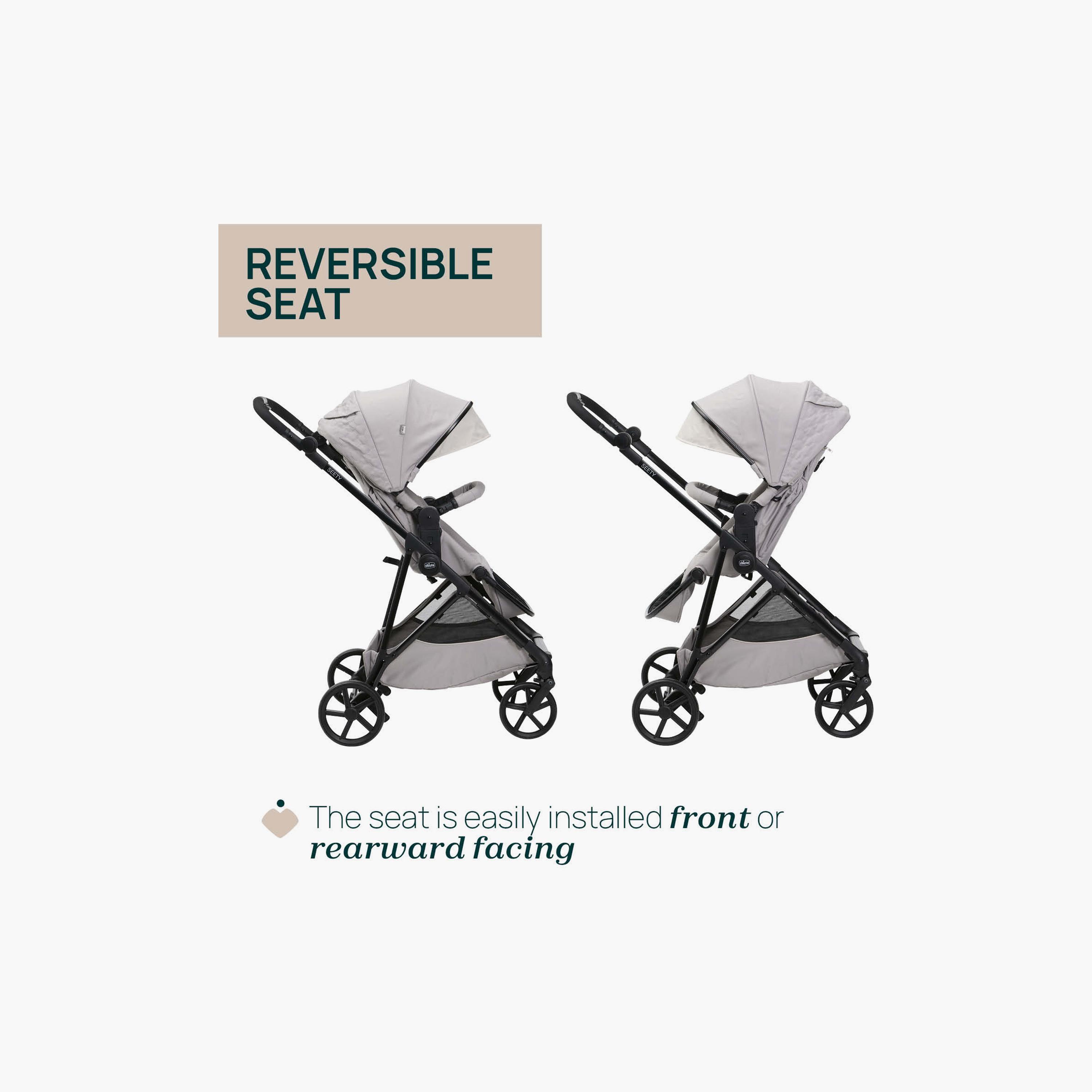 Chicco Smart & Compact Foldable Seety Stroller - Florence Beige - 0-22kg - 0-4 Years-baby-gear-strollersandprams-strollers-image-12