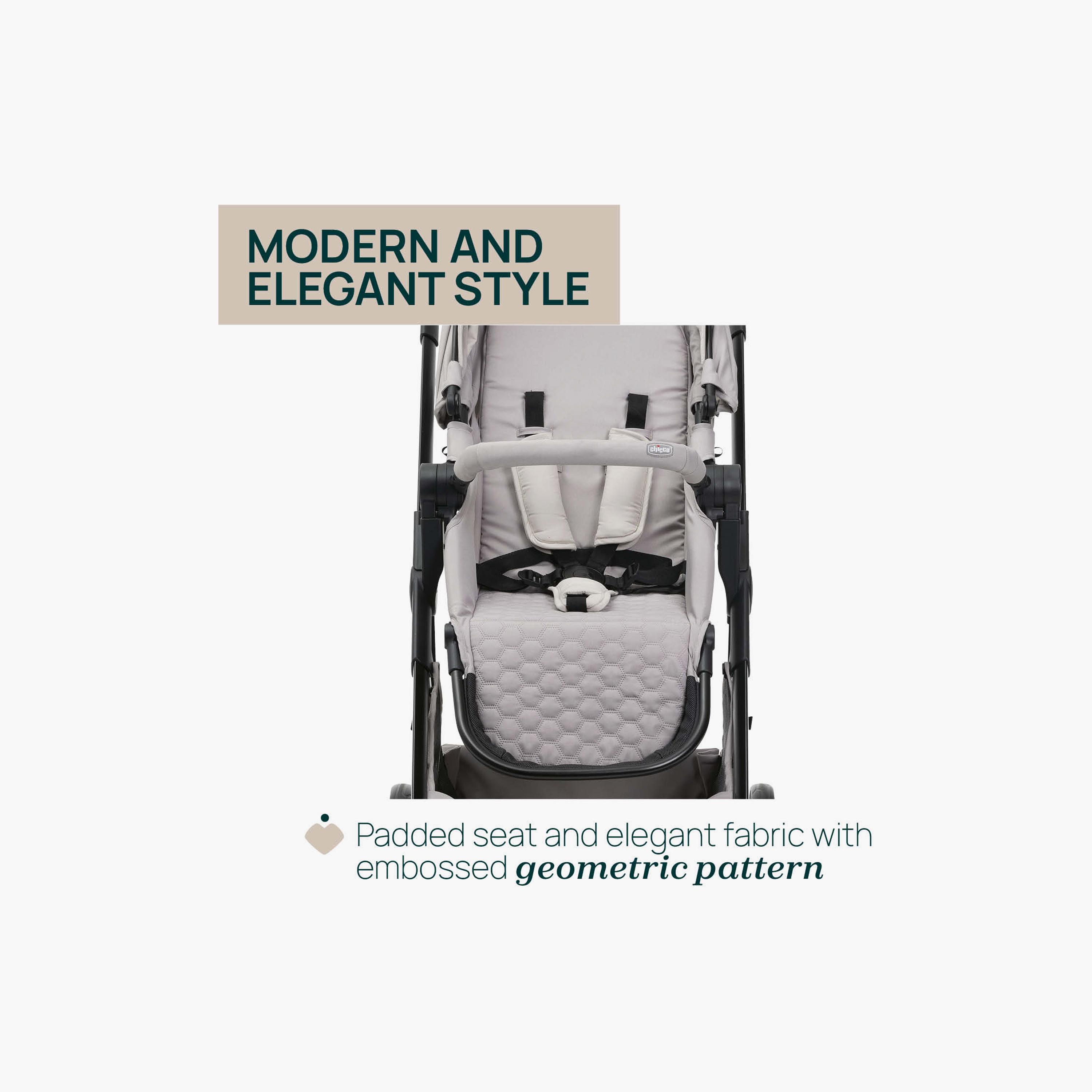 Chicco Smart & Compact Foldable Seety Stroller - Florence Beige - 0-22kg - 0-4 Years-baby-gear-strollersandprams-strollers-image-3