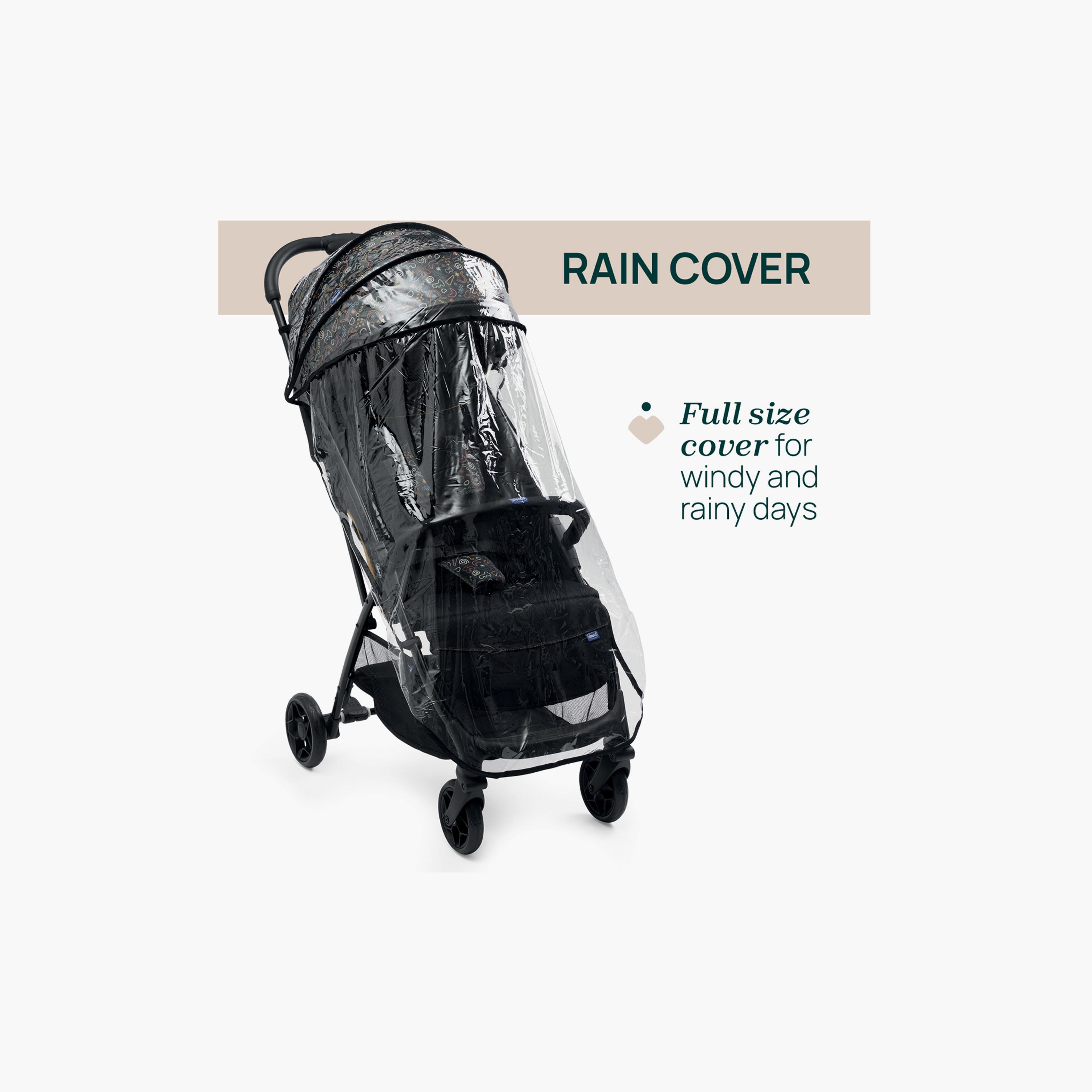 Chicco Self Foldable Glee Stroller with Rain Cover - Playful Black - 0-22kg -0-4 years-baby-gear-strollersandprams-strollers-image-4