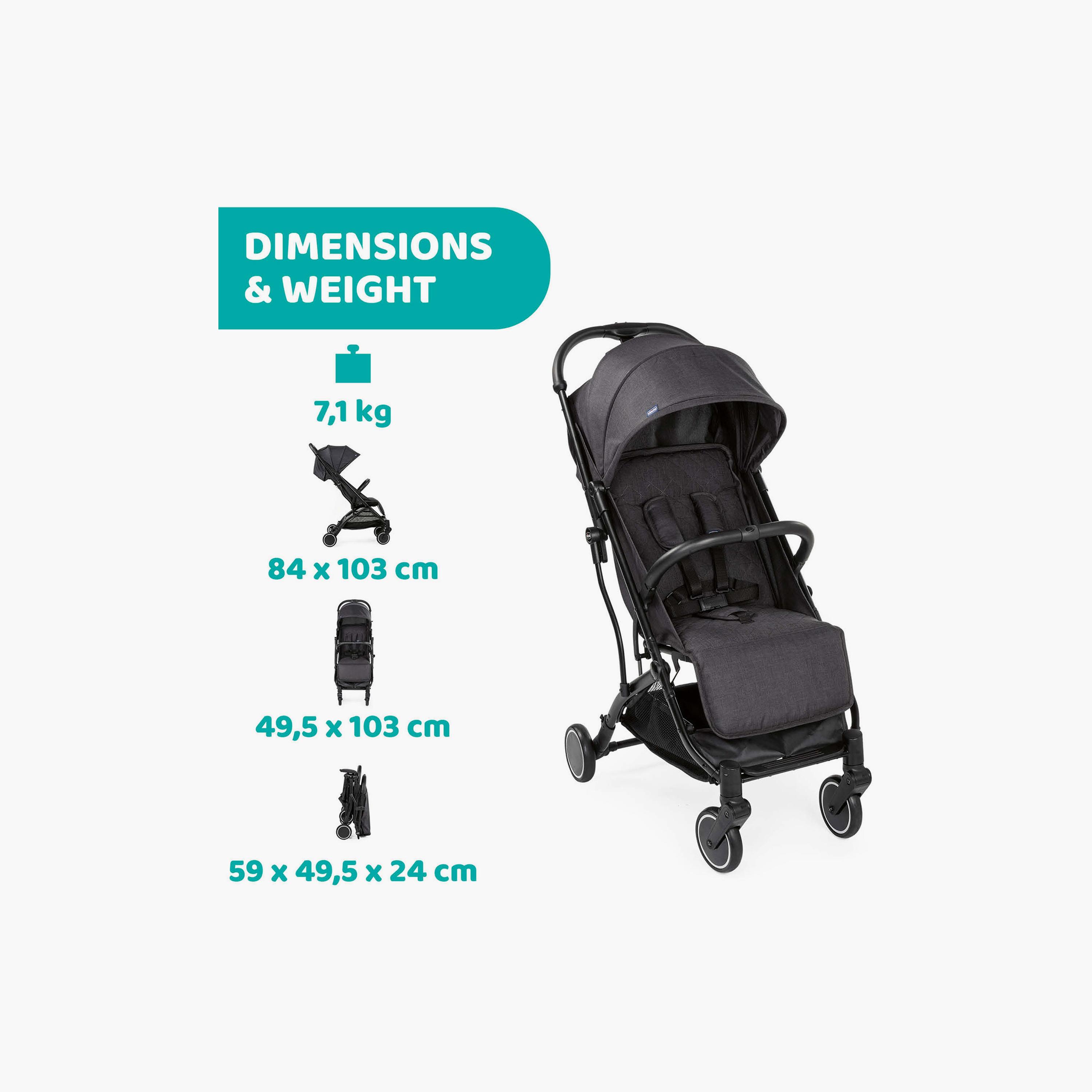 عربة أطفال قابلة للطي مع غطاء مطر من شيكو - 0-20 كجم - 0-3 سنوات-baby-gear-strollersandprams-strollers-image-2
