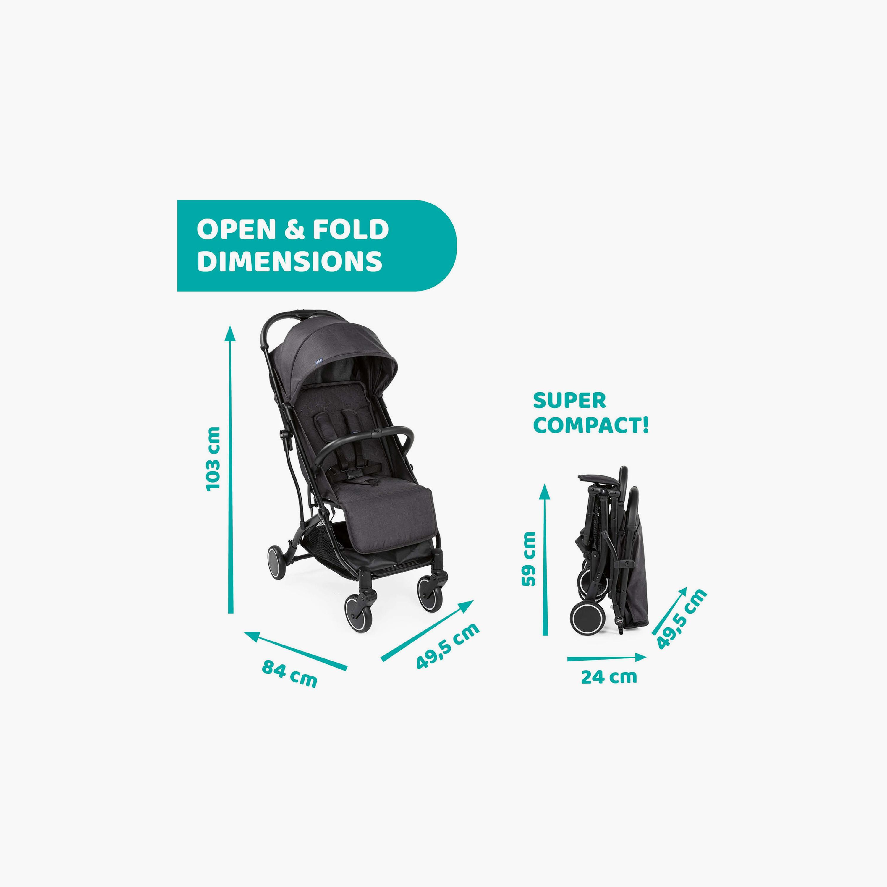 عربة أطفال قابلة للطي مع غطاء مطر من شيكو - 0-20 كجم - 0-3 سنوات-baby-gear-strollersandprams-strollers-image-3
